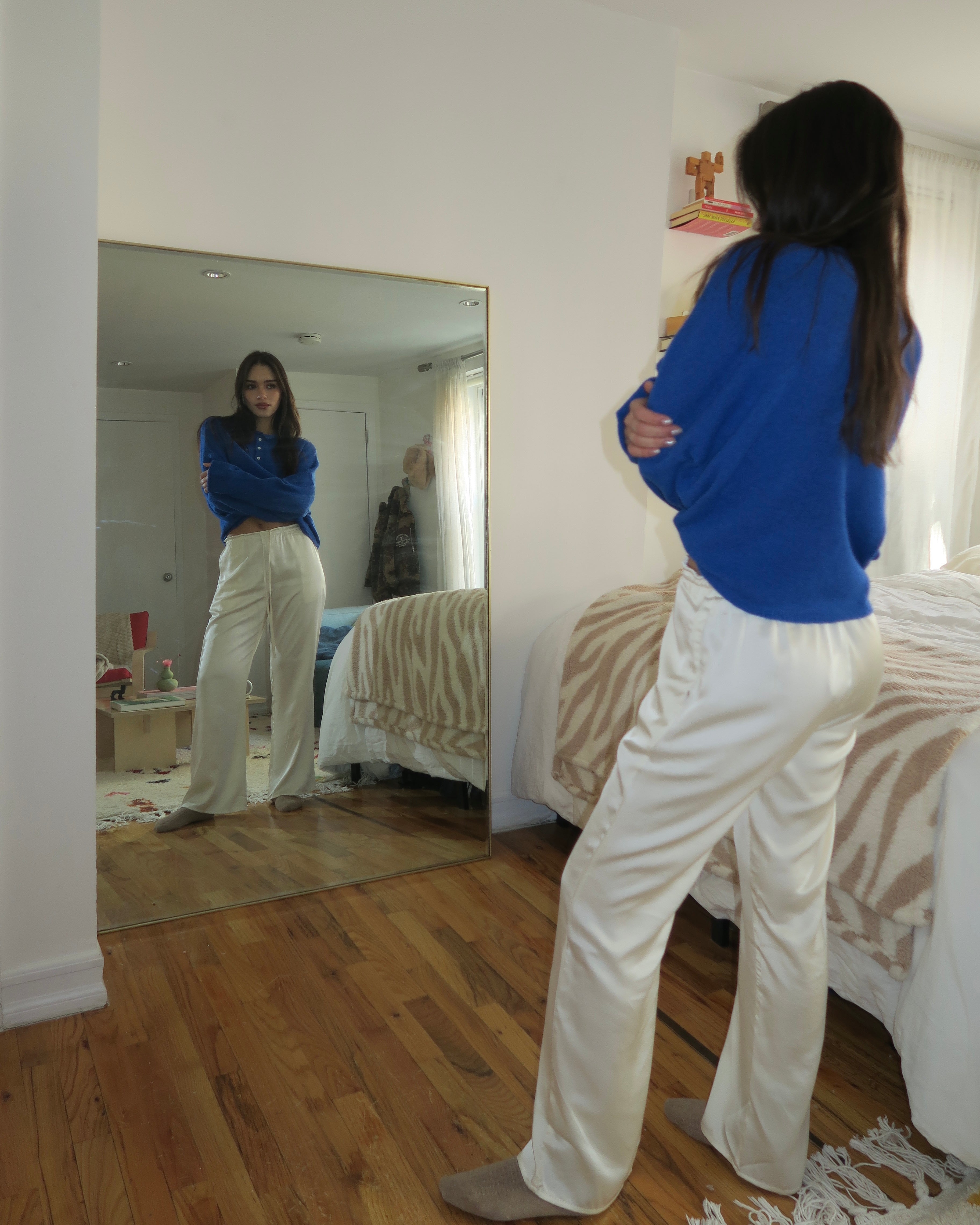 Premium Jenna Silky Pants in Cream - Ultimate Comfort & Style