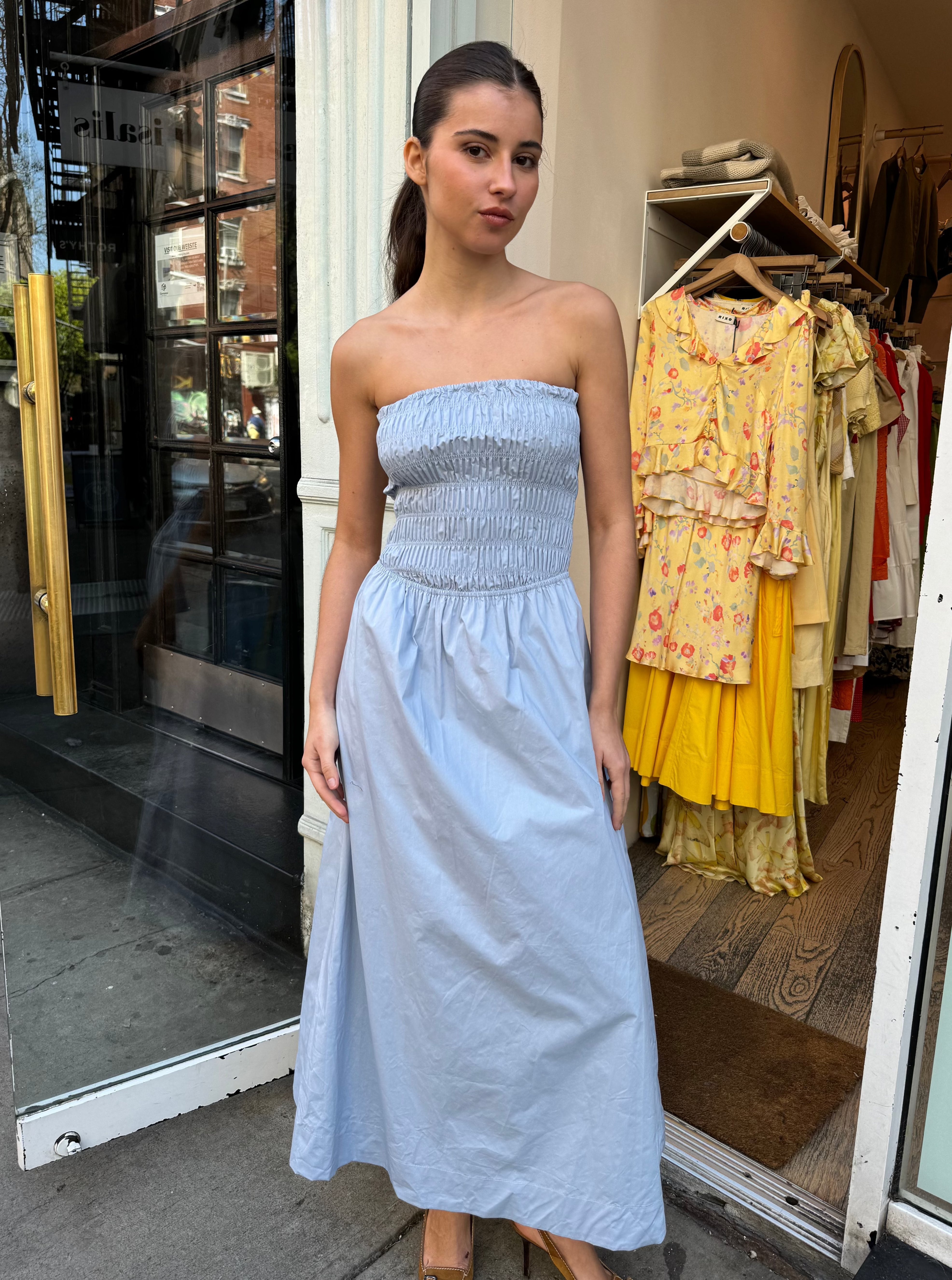 Premium Stone Blue River Dress - Ultimate Comfort & Style