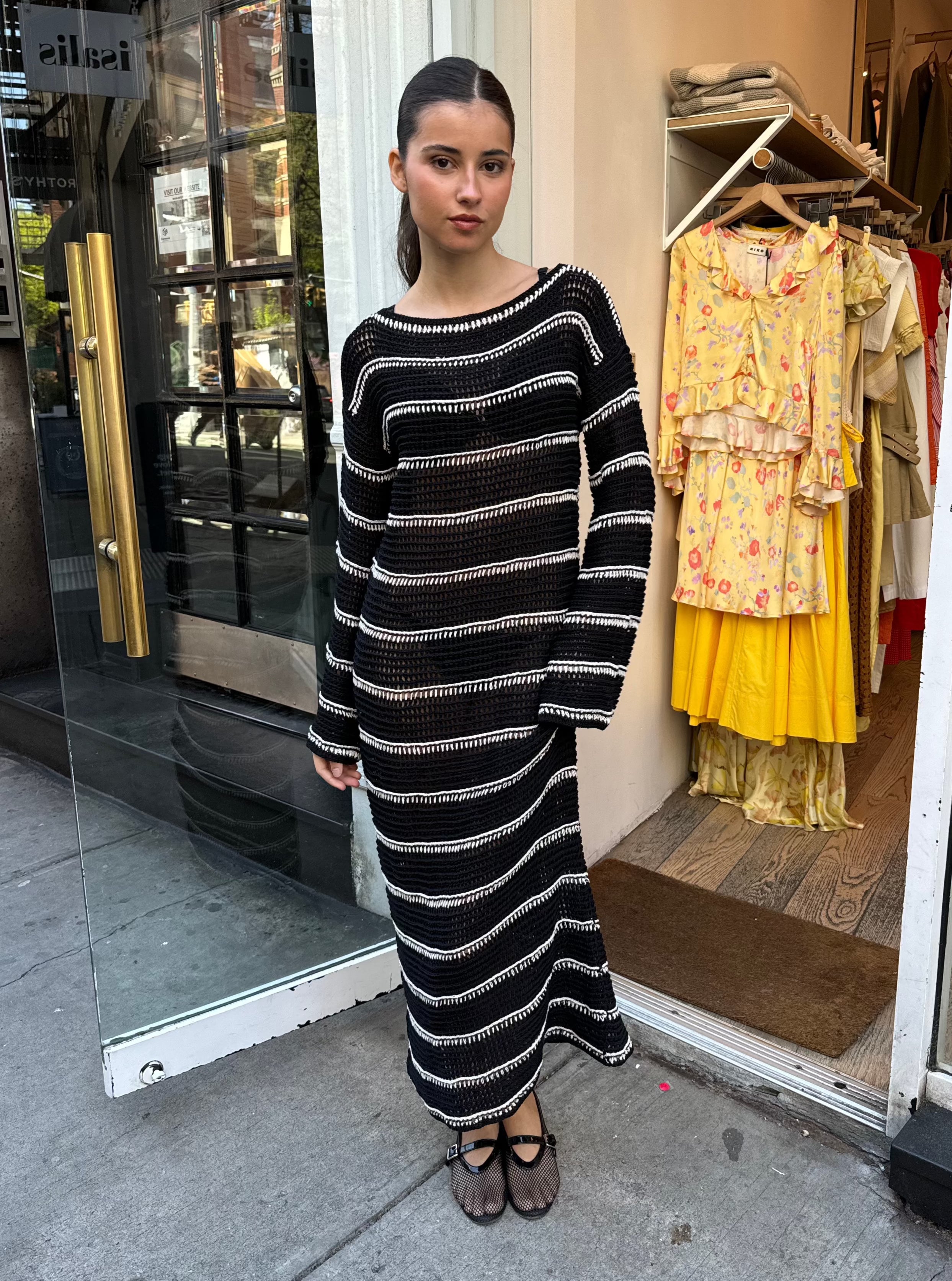 Premium Jesolo Crochet Dress - Black & Off White | Ultimate Summer Style