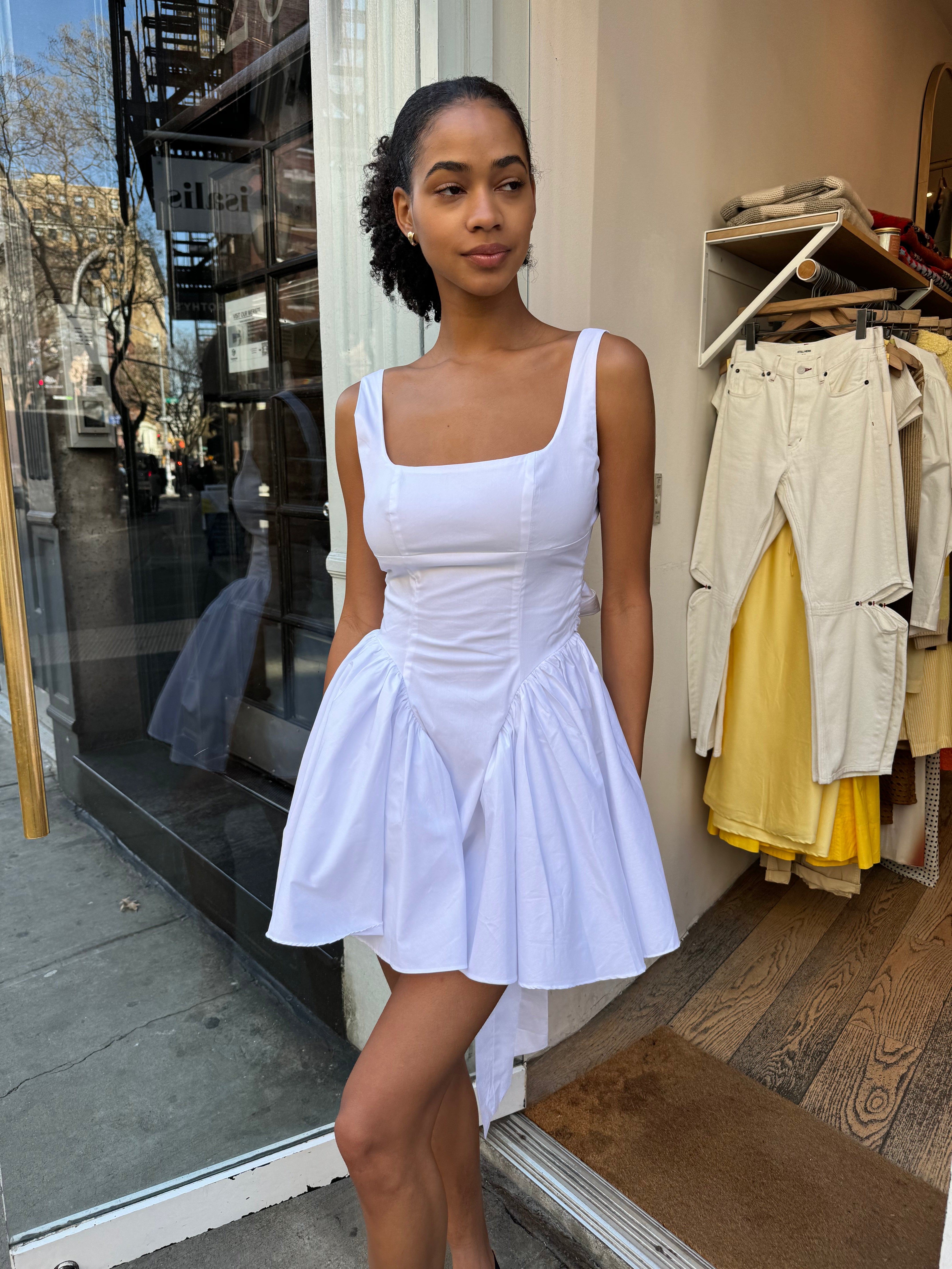 Elegant White Ballet Mini Dress - Premium Quality