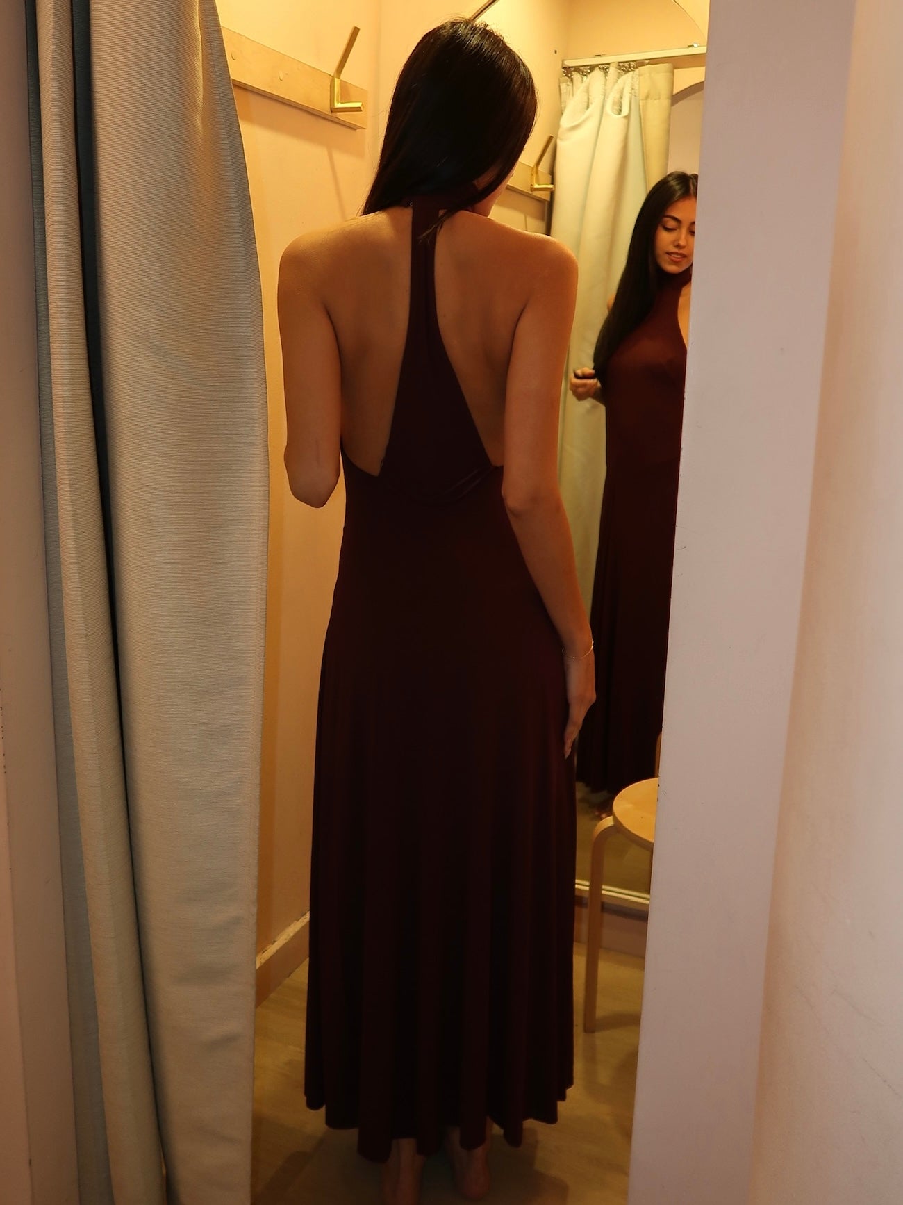 Premium Cassian Racer Dress - Deep Plum Elegance