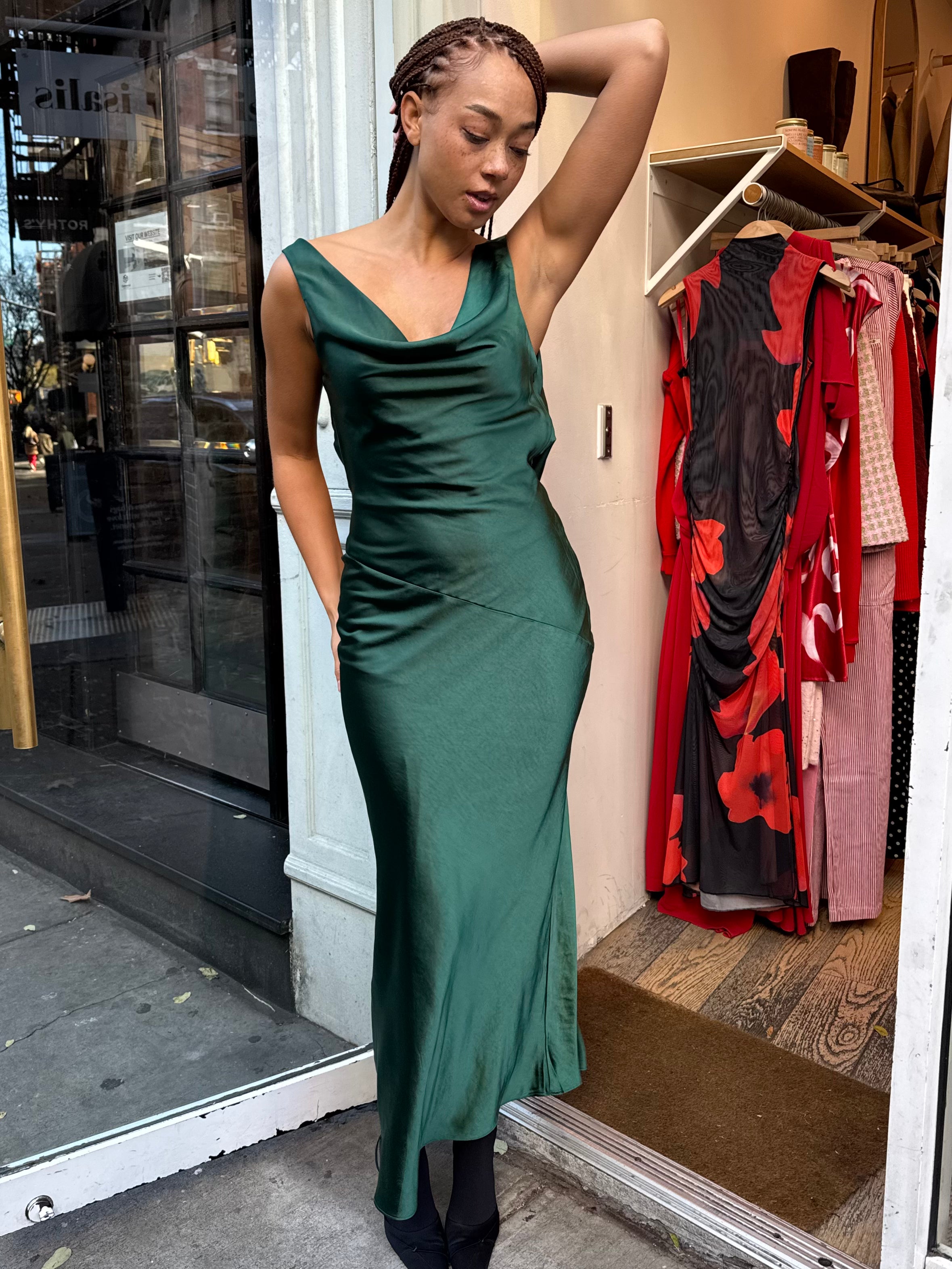 Premium Fiora Dress in Fir - Ultimate Elegance