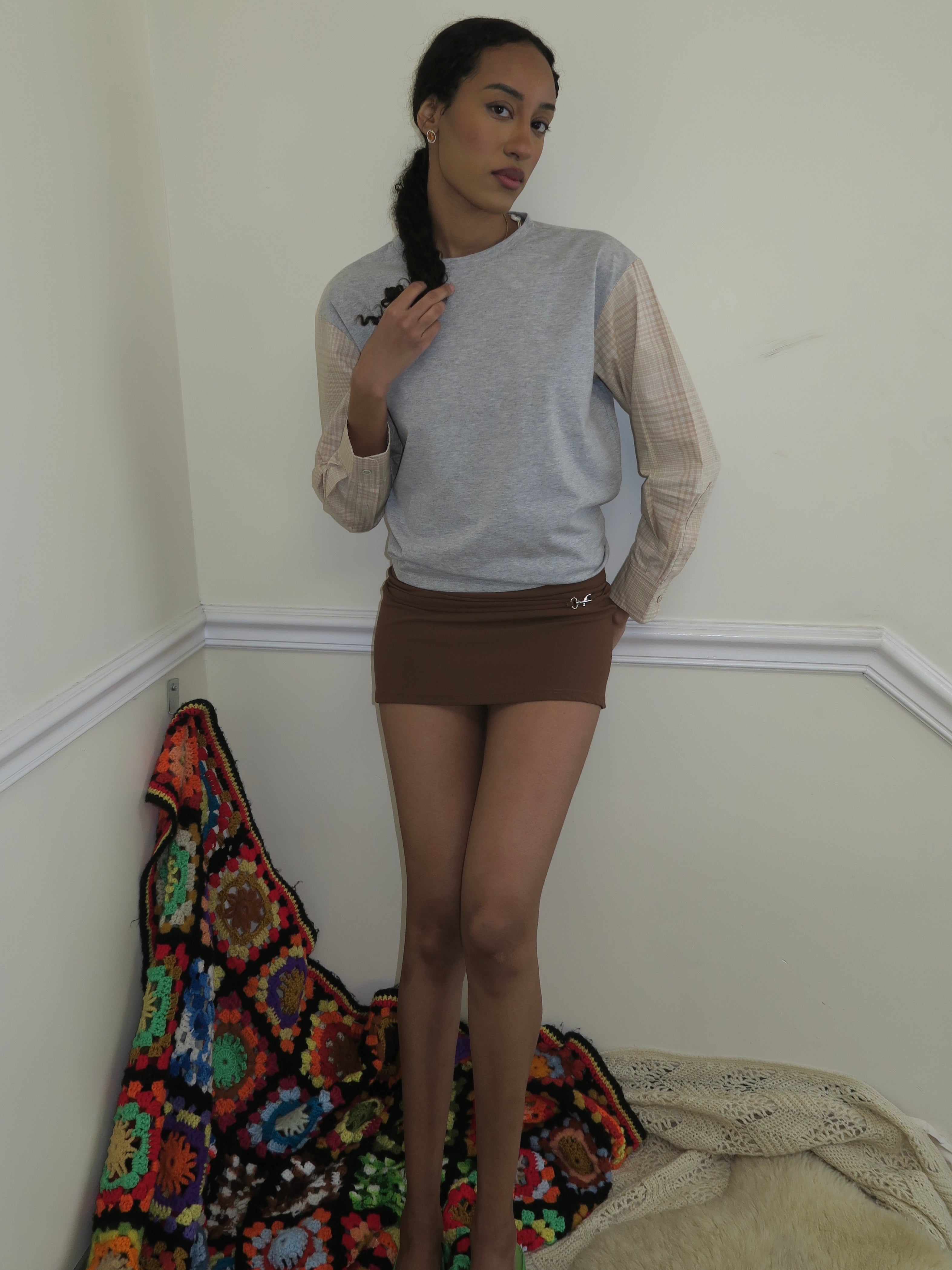 Premium Carolina Mini Skirt in Rich Brown
