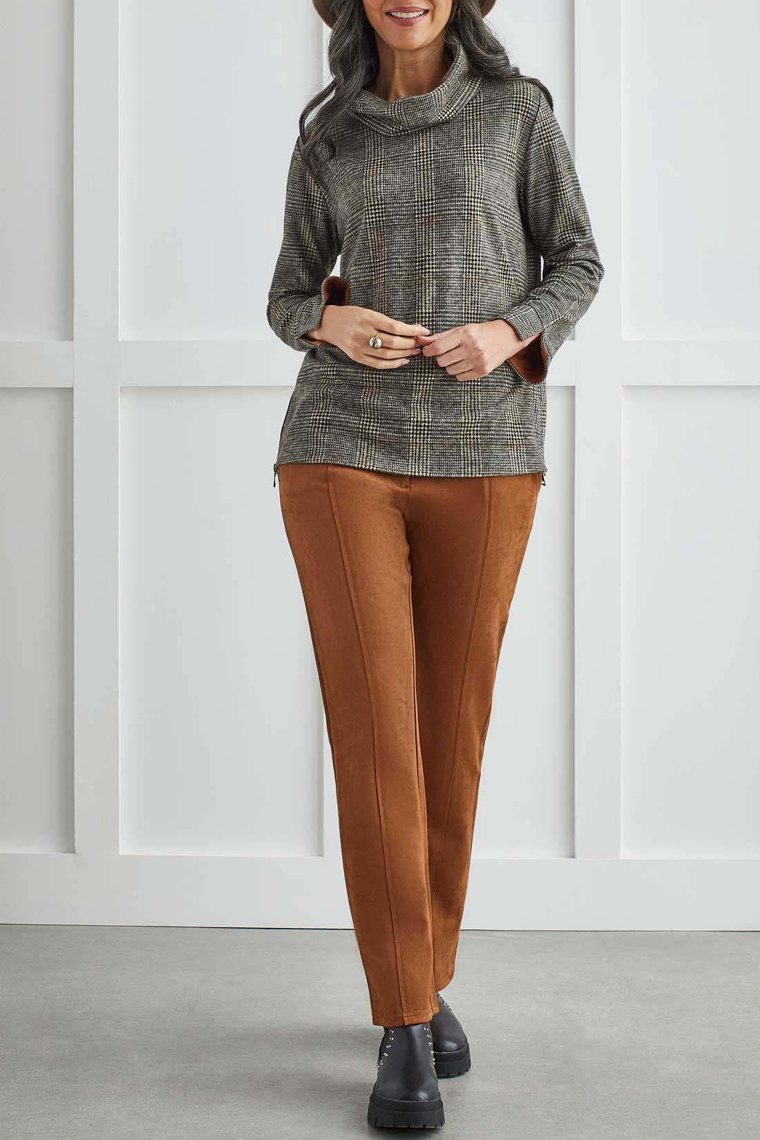 Premium Cowl Neck Top - Rust | Ultimate Comfort & Style