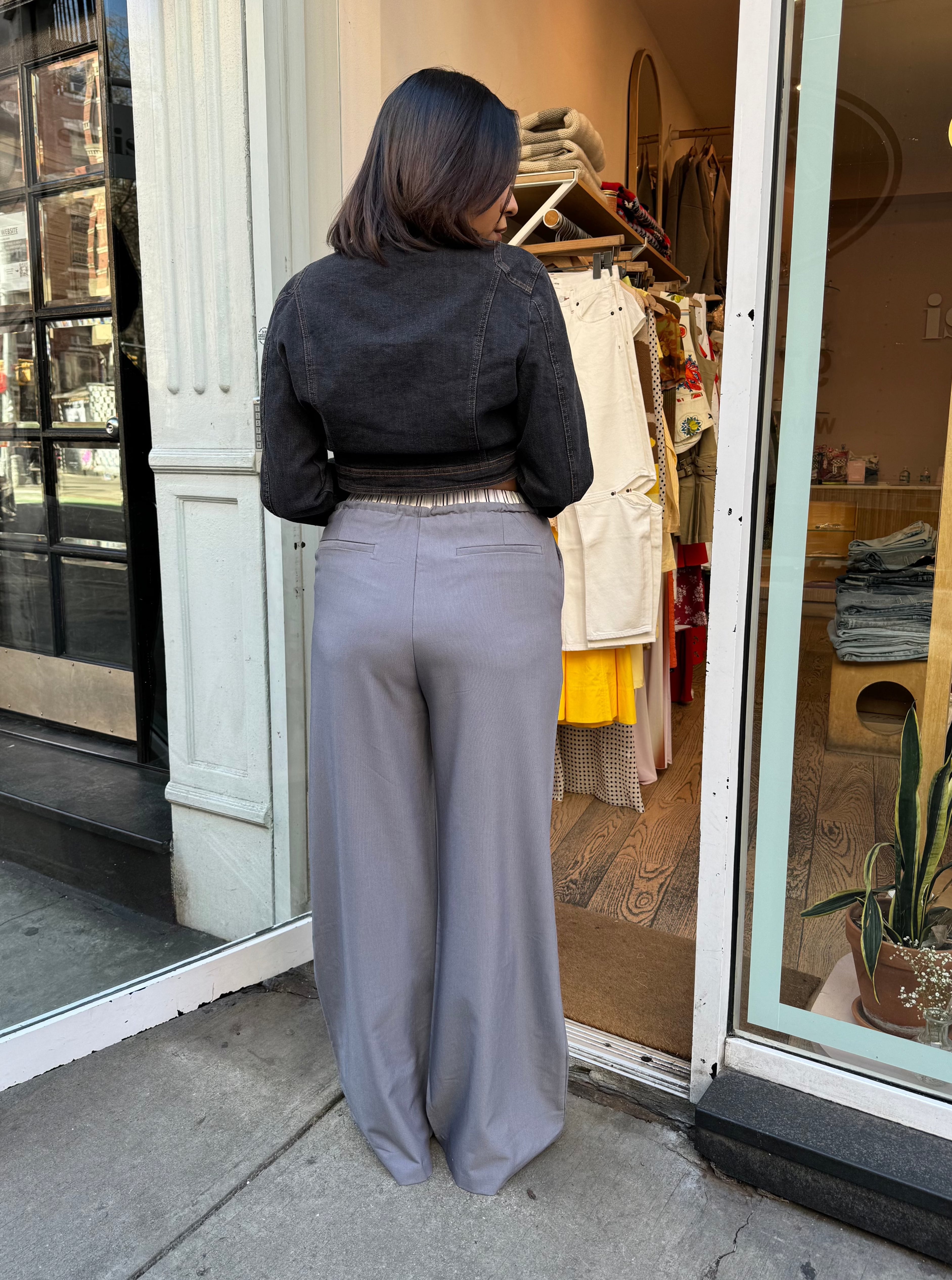 Premium Calvin Double Waist Trousers in Sleek Grey - Upgrade Your Style