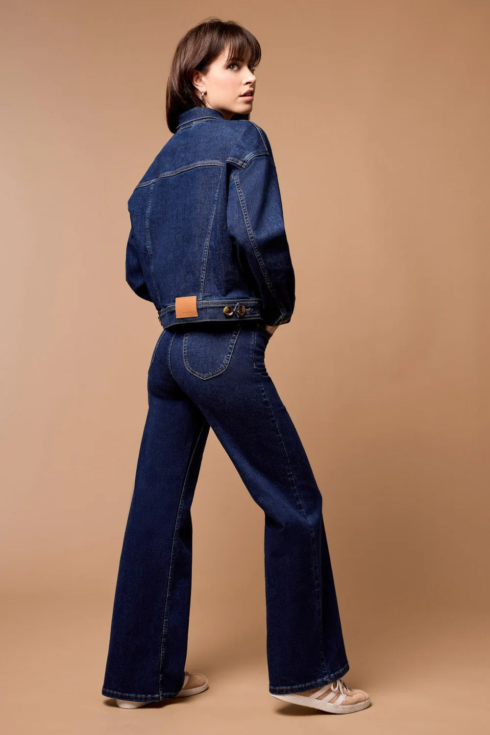 Premium Brooke High Rise Palazzo Jeans - Ultimate Dark Denim Comfort