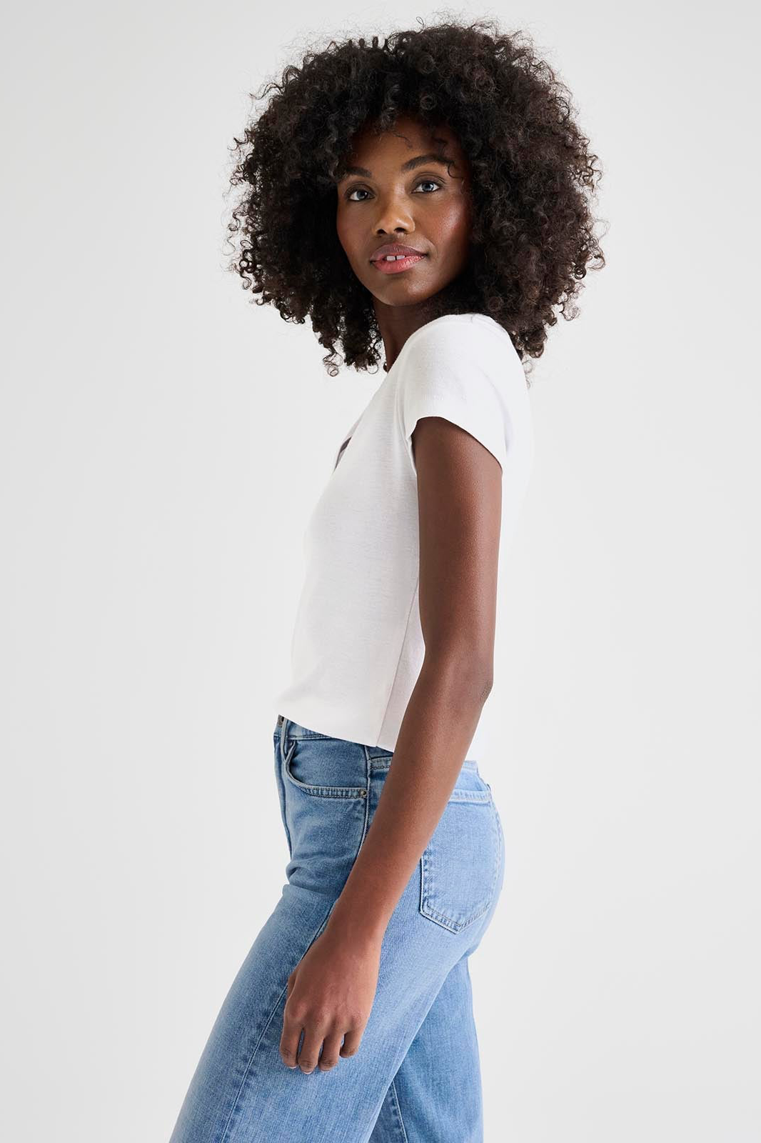 Premium Faye V-Neck Tee - Ultimate Comfort in White