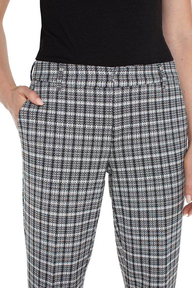 Premium Kelsey Knit Trouser - Black & White Plaid | Ultimate Workwear Essential