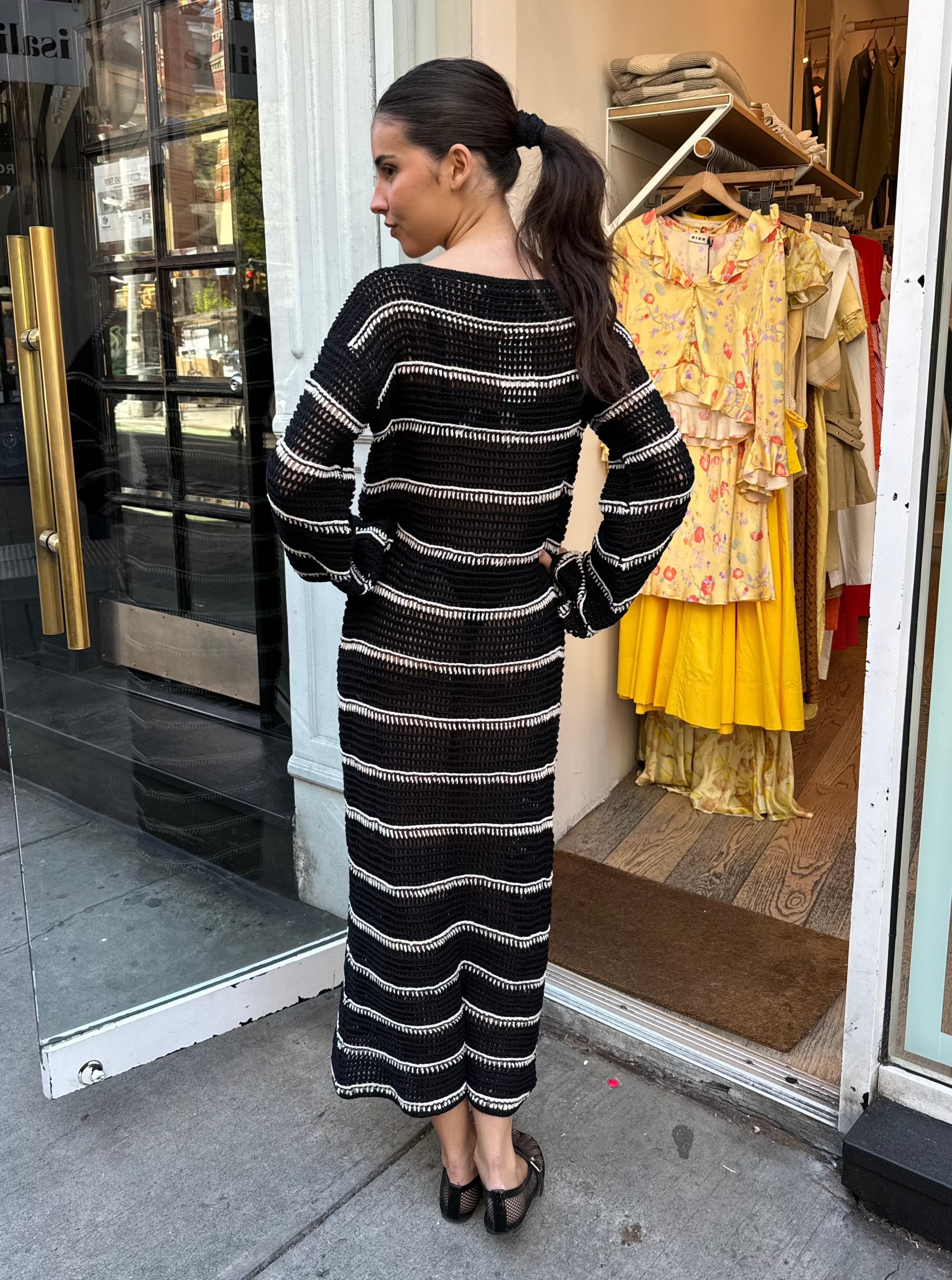 Premium Jesolo Crochet Dress - Black & Off White | Ultimate Summer Style