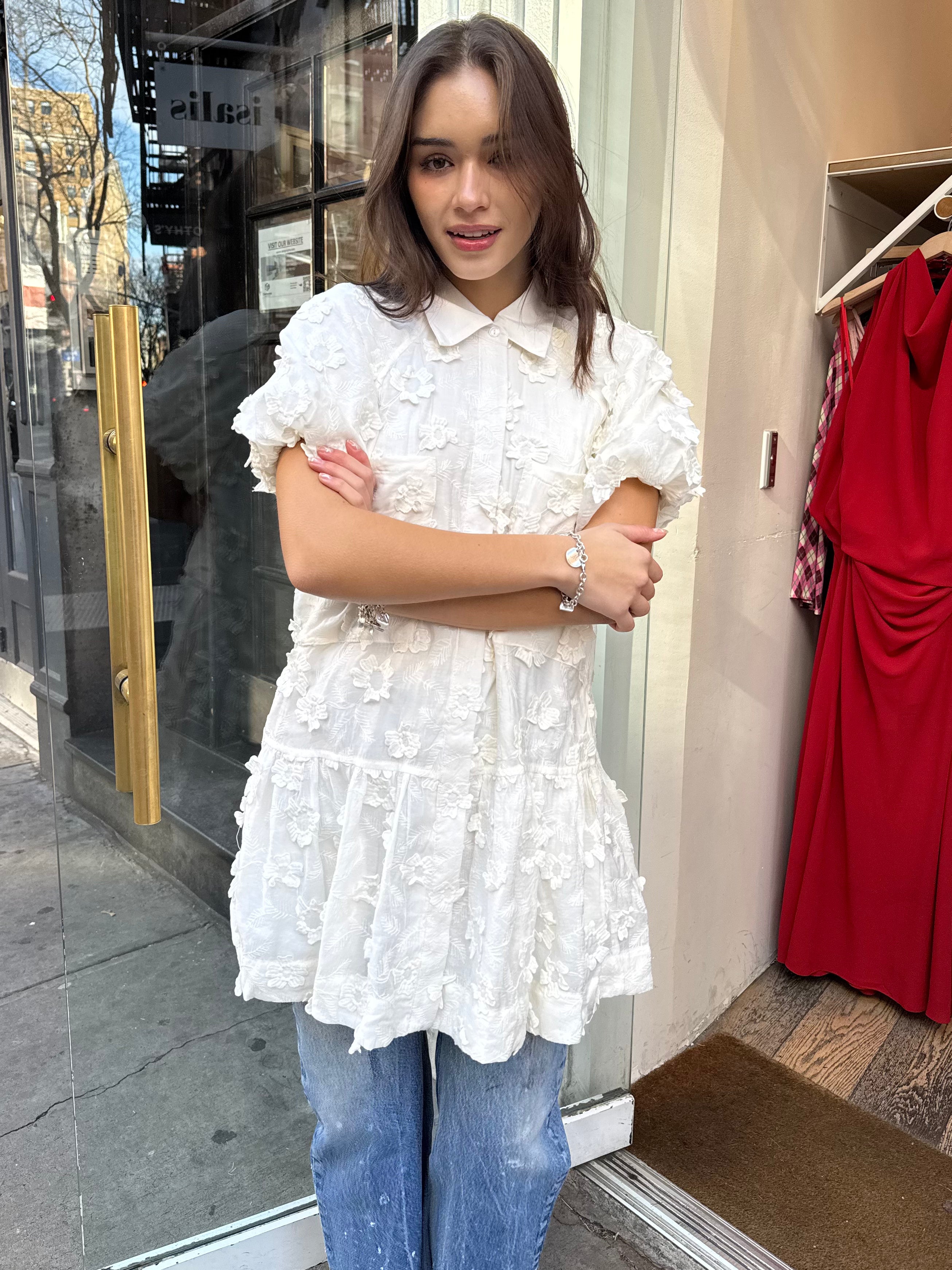 Premium Aihara Cream Dress: Elegance Redefined