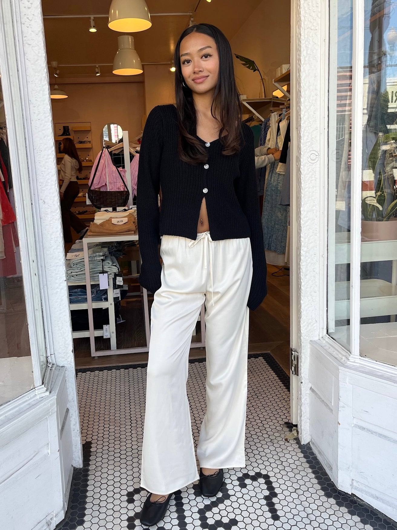 Premium Jenna Silky Pants in Cream - Ultimate Comfort & Style