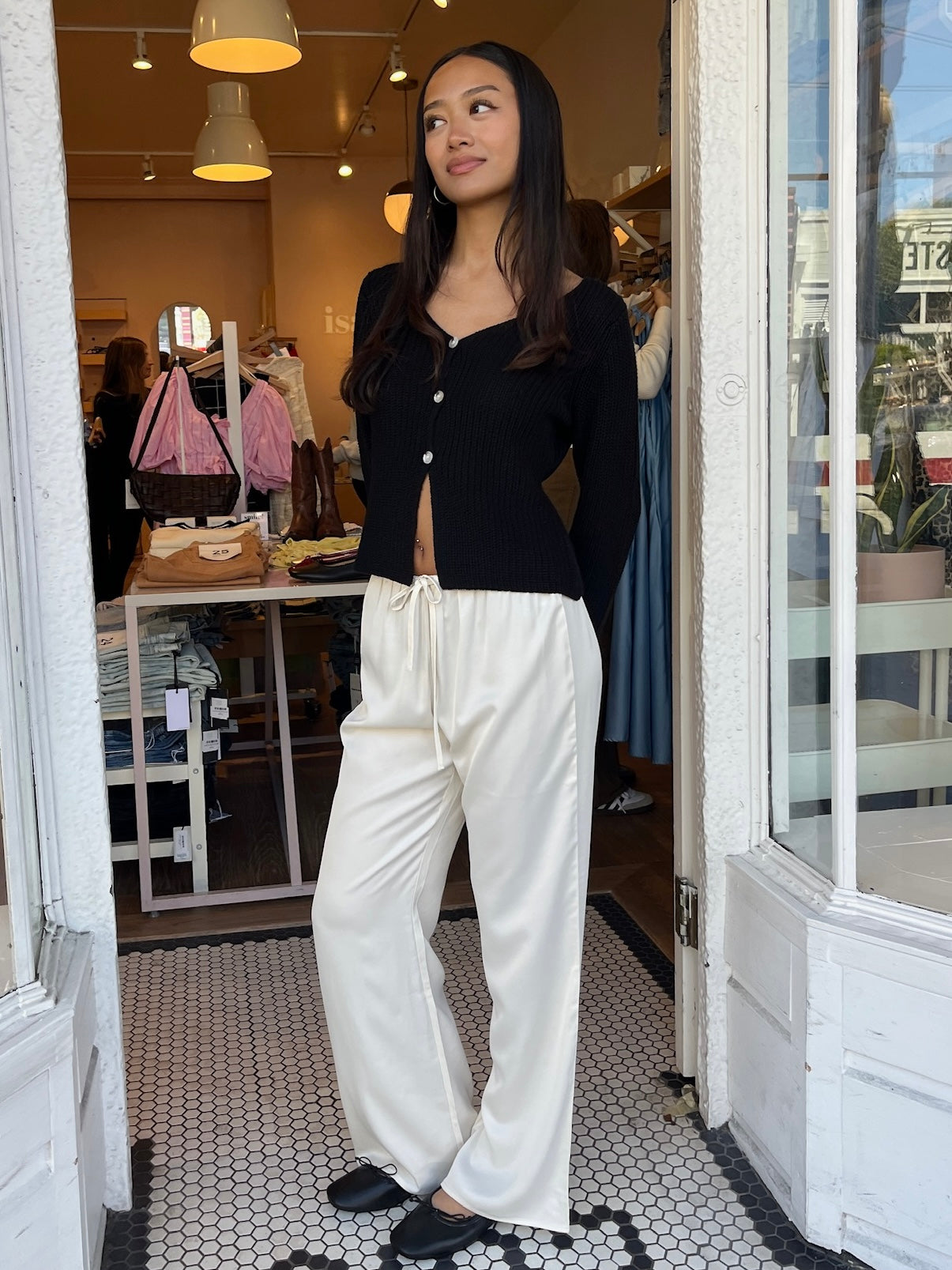 Premium Jenna Silky Pants in Cream - Ultimate Comfort & Style