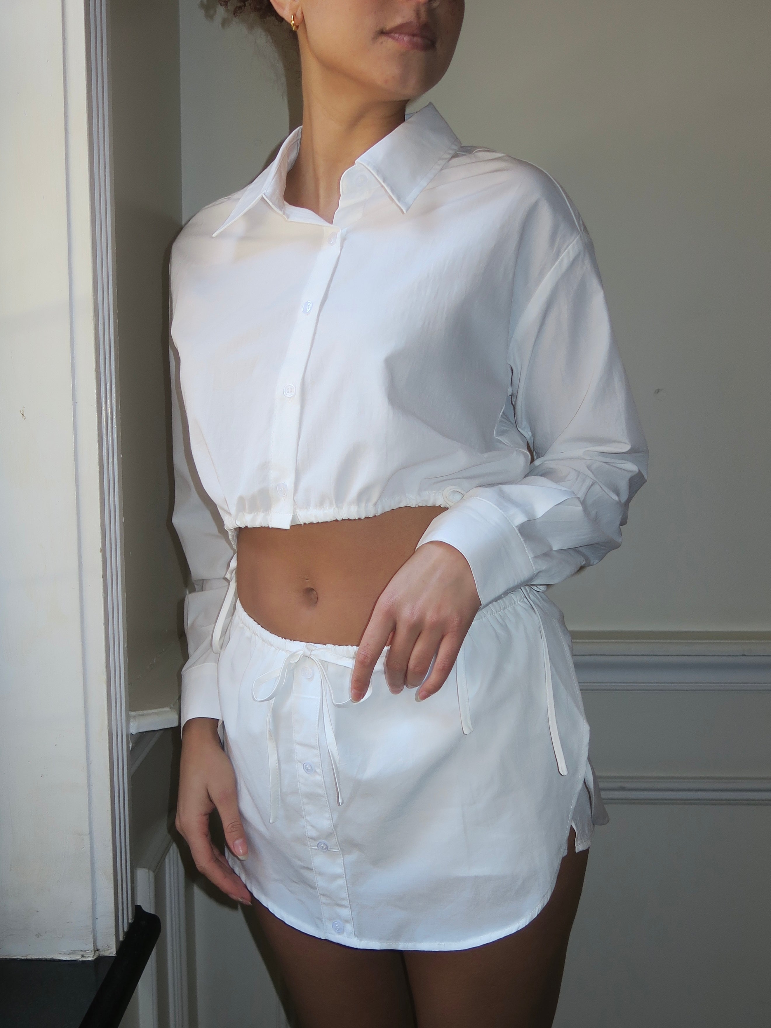Premium Lani Drawstring Mini Skort - Off-White | Ultimate Summer Style