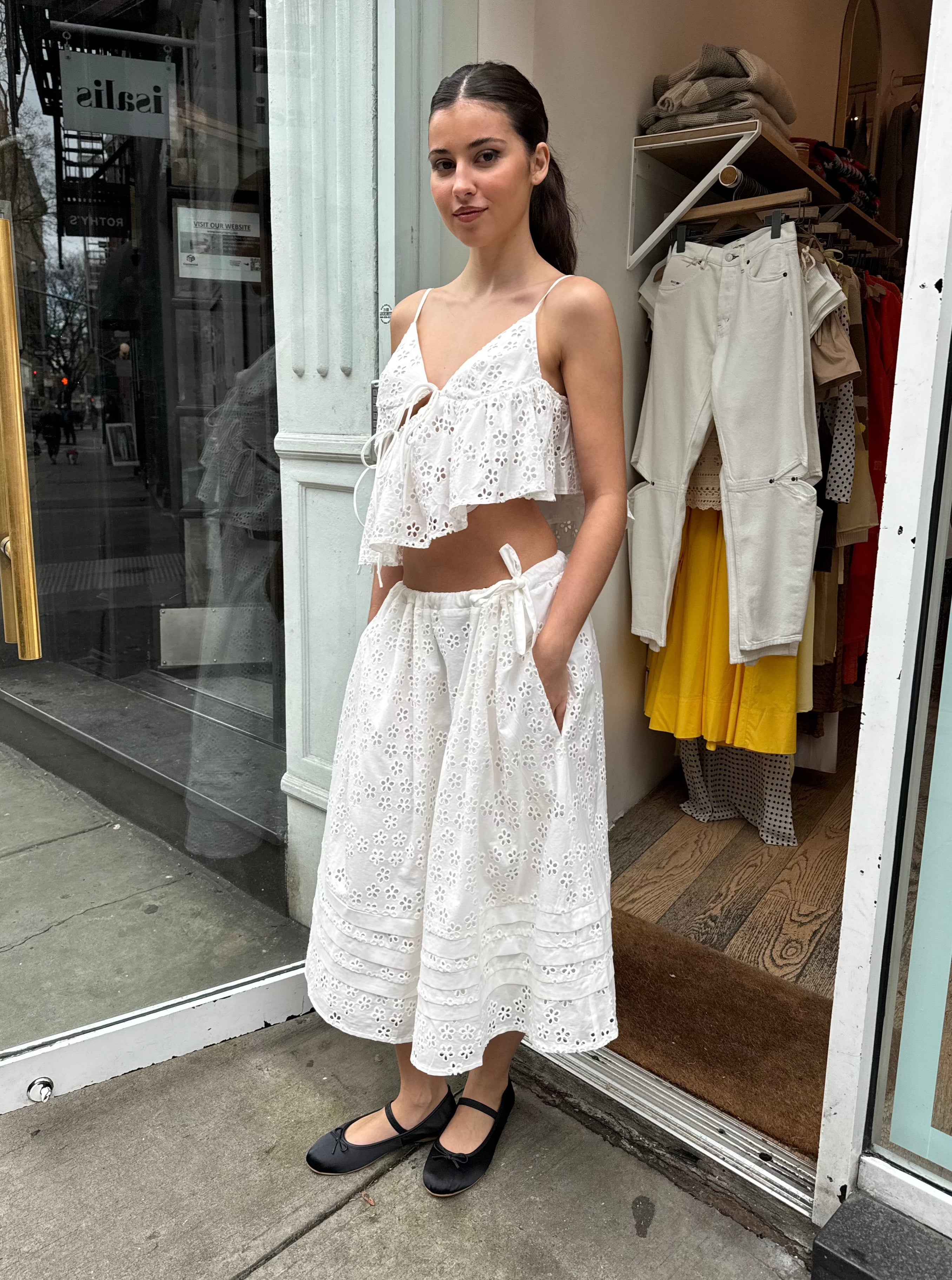 Premium Milk Eyelet Edamame Skirt - Ultimate Comfort & Style