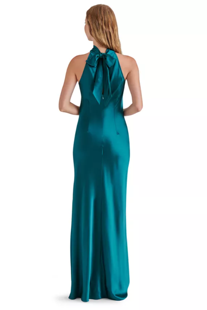 Premium Lara Satin Maxi Dress - Deep Teal | Ultimate Elegance