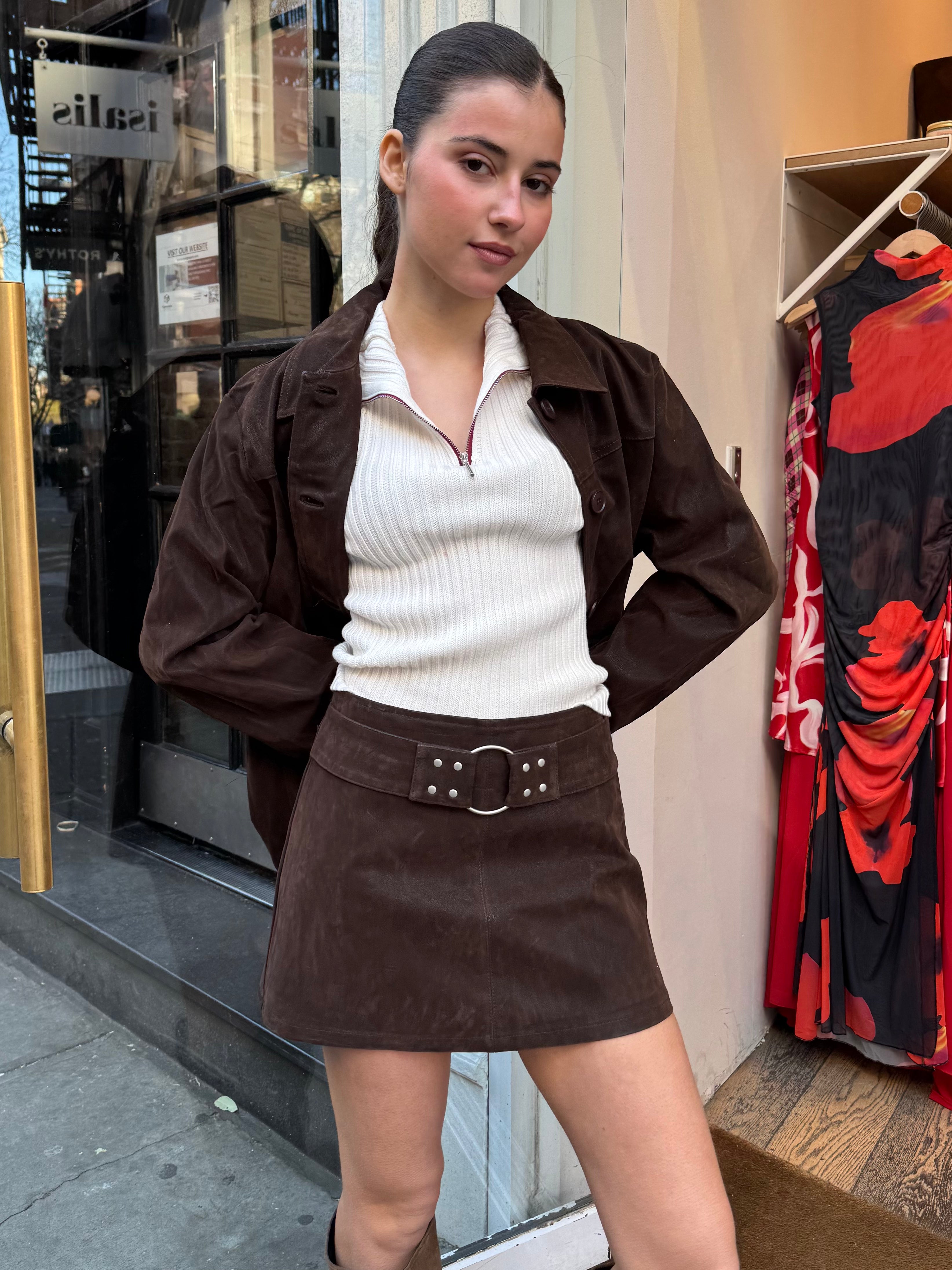 Premium Mira Belted Mini Skort - Ultimate Brown Style