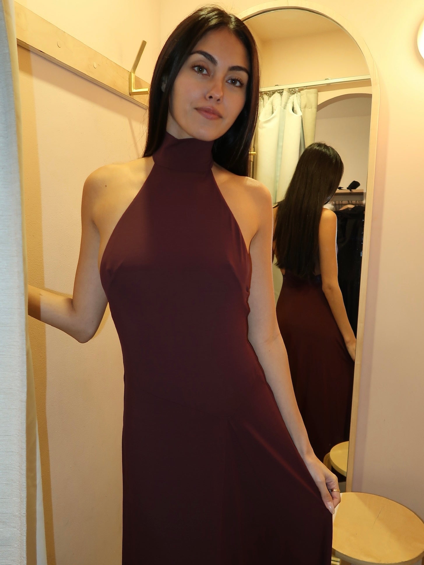 Premium Cassian Racer Dress - Deep Plum Elegance