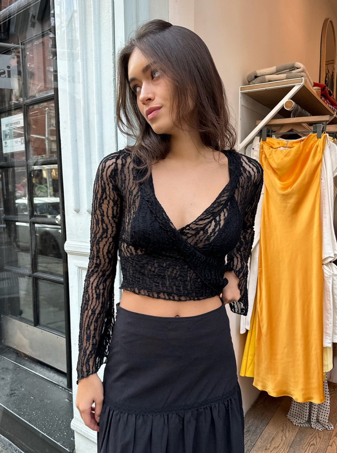 Premium Florence Lace Blouse - Ultimate Black Elegance