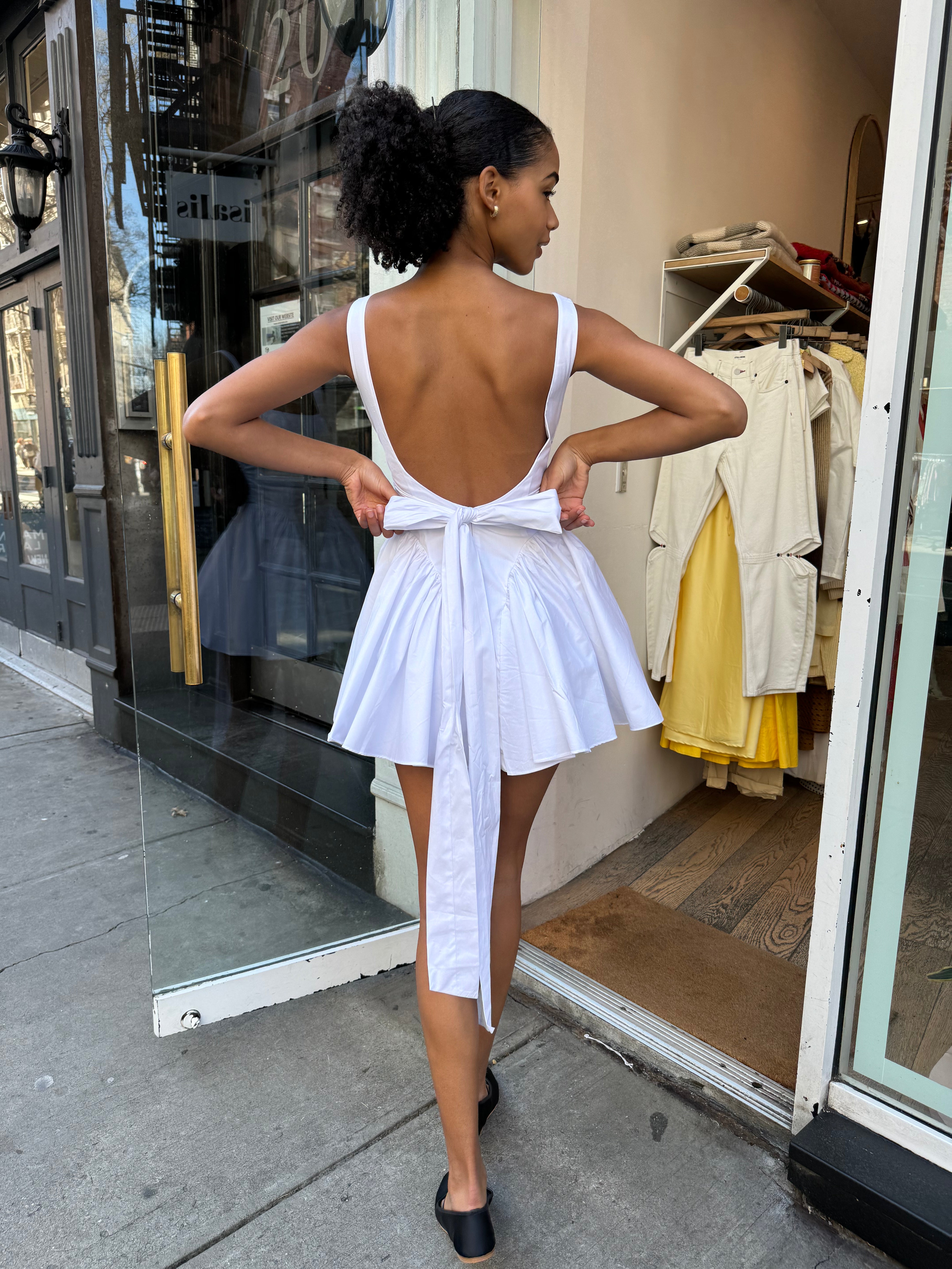 Elegant White Ballet Mini Dress - Premium Quality