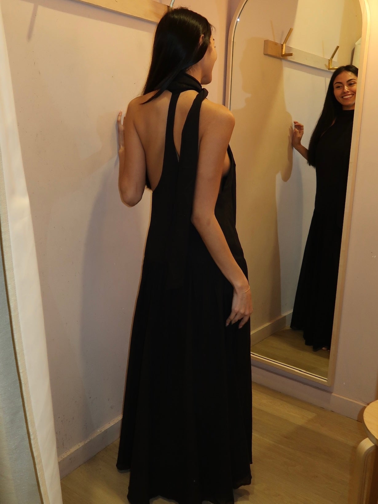 Premium Lina High Neck Dress - Ultimate Black Elegance