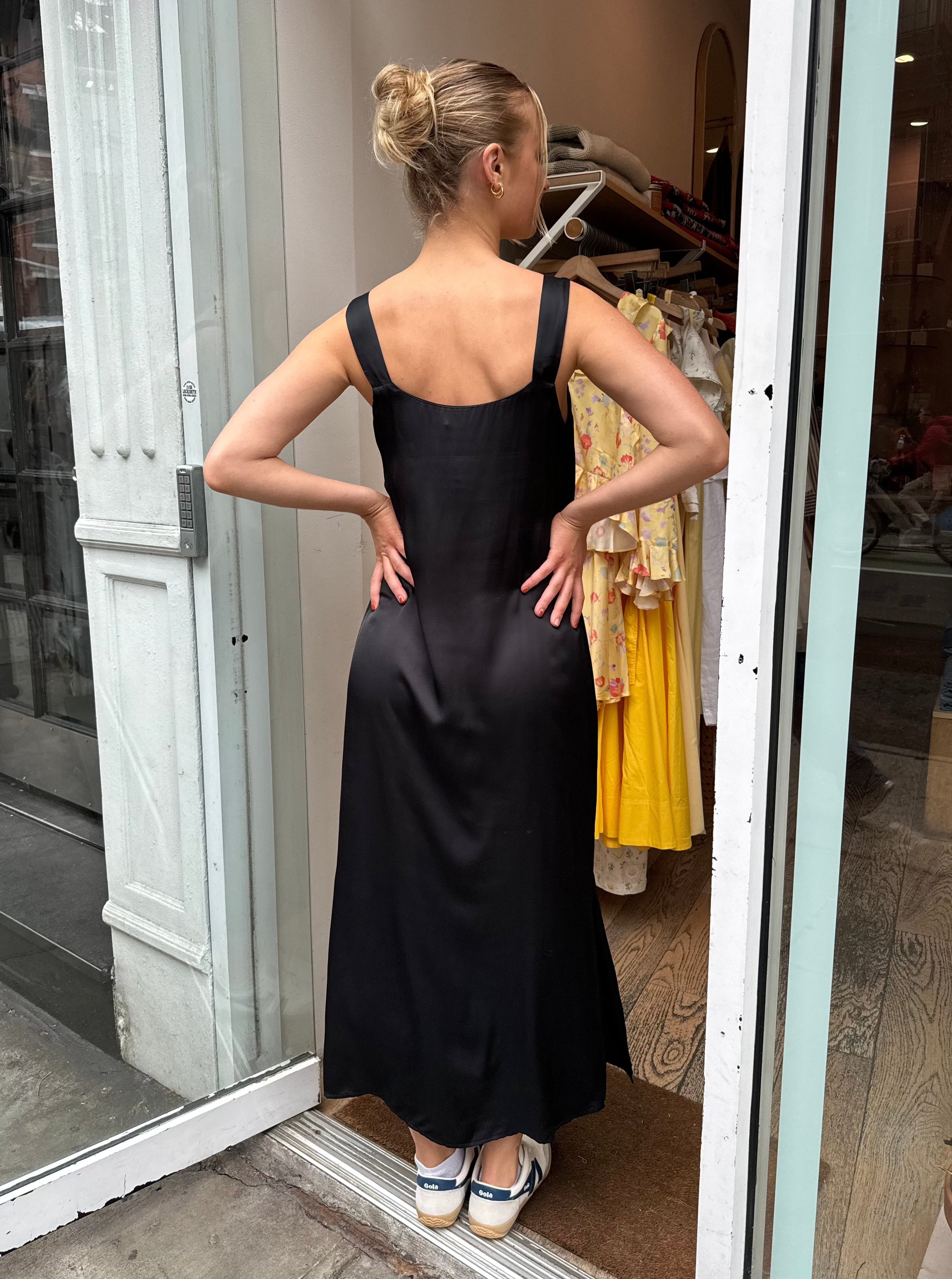 Premium Silky Cami Dress in Jet - Ultimate Comfort & Style