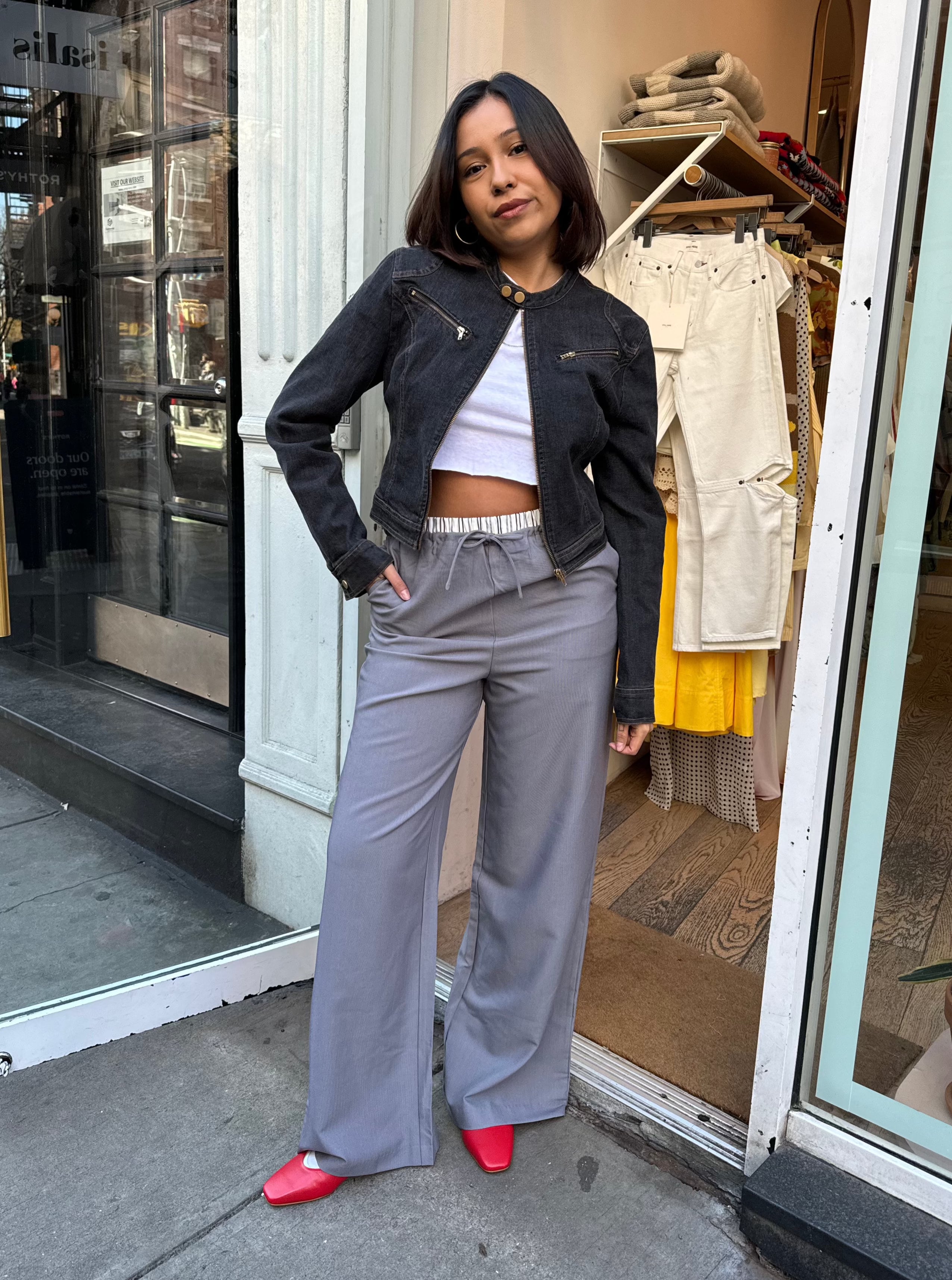 Premium Calvin Double Waist Trousers in Sleek Grey - Upgrade Your Style