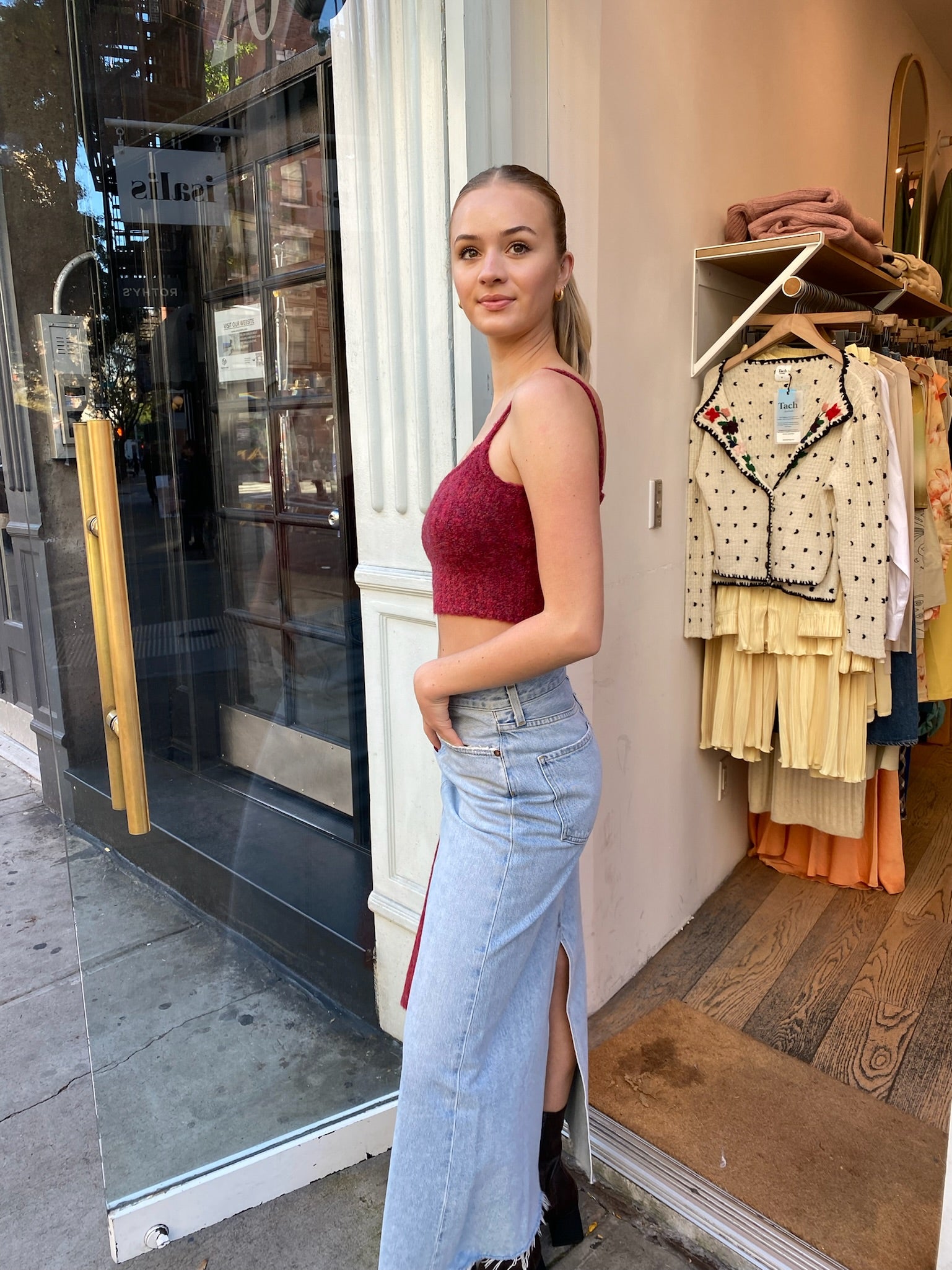 Premium Billie Knit Cami - Cardinal Red