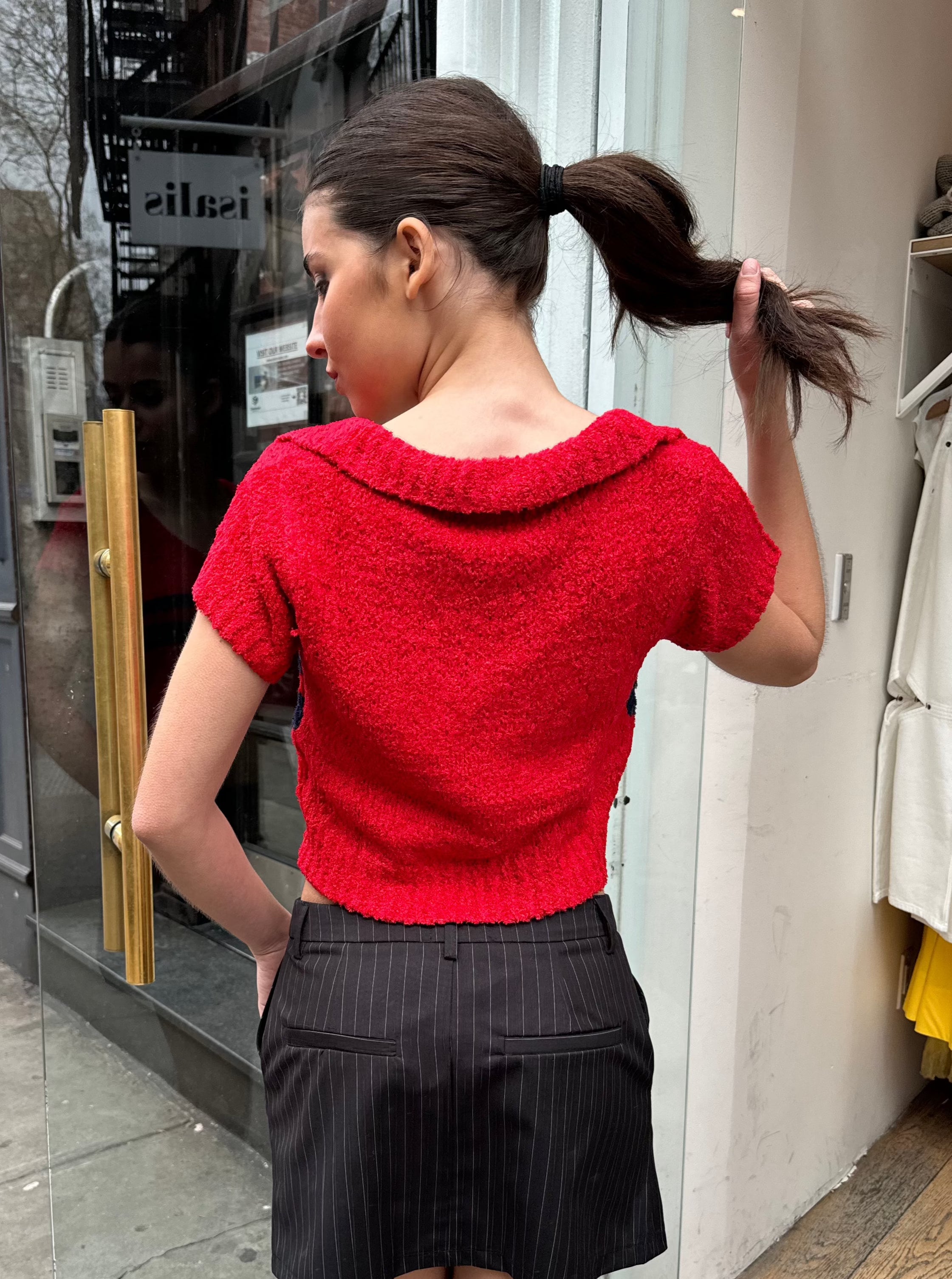 Premium Red Polo Knit Top - Ultimate Comfort & Style