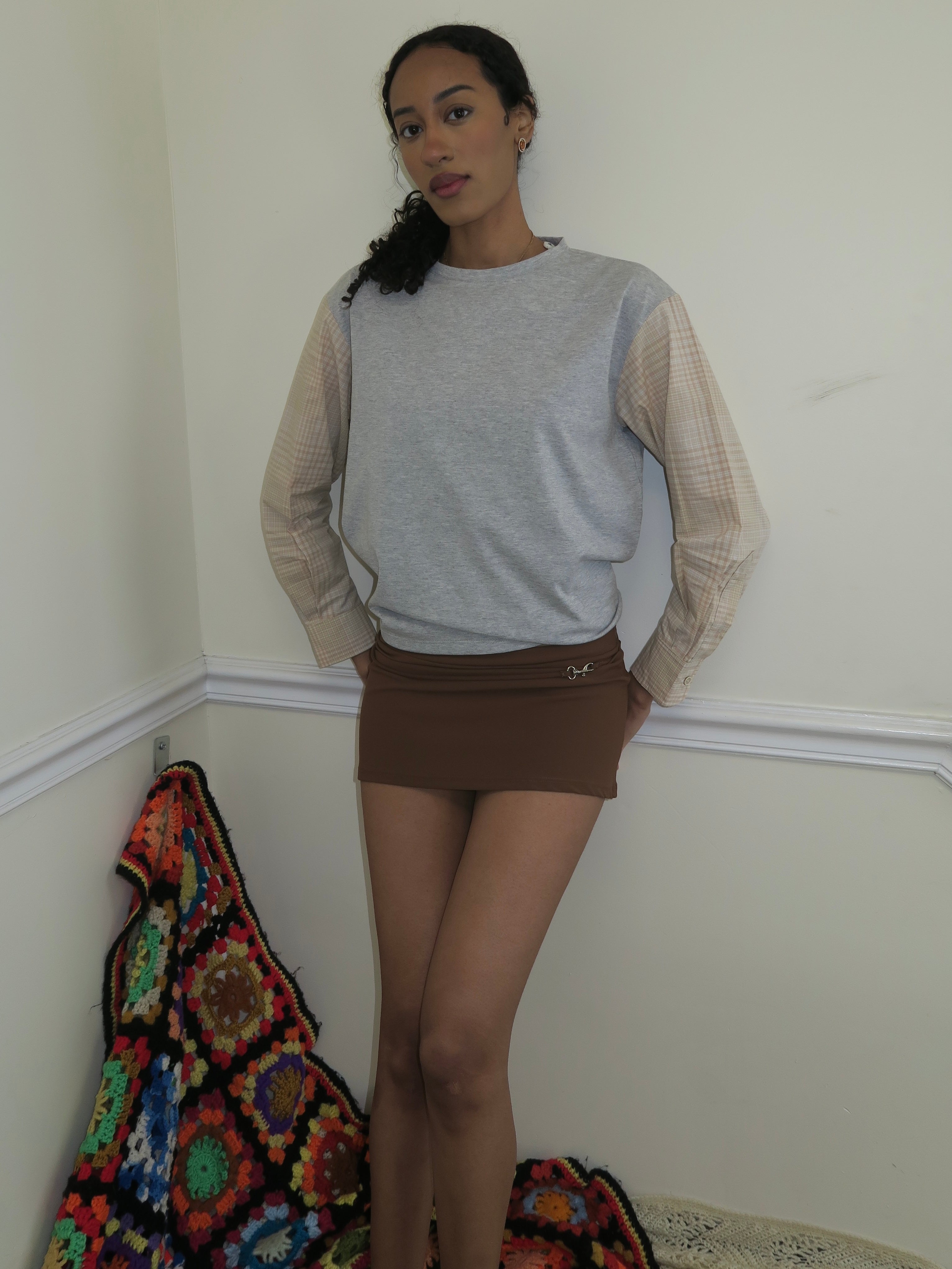 Premium Carolina Mini Skirt in Rich Brown