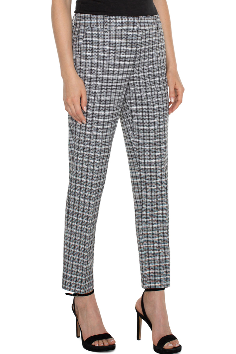 Premium Kelsey Knit Trouser - Black & White Plaid | Ultimate Workwear Essential