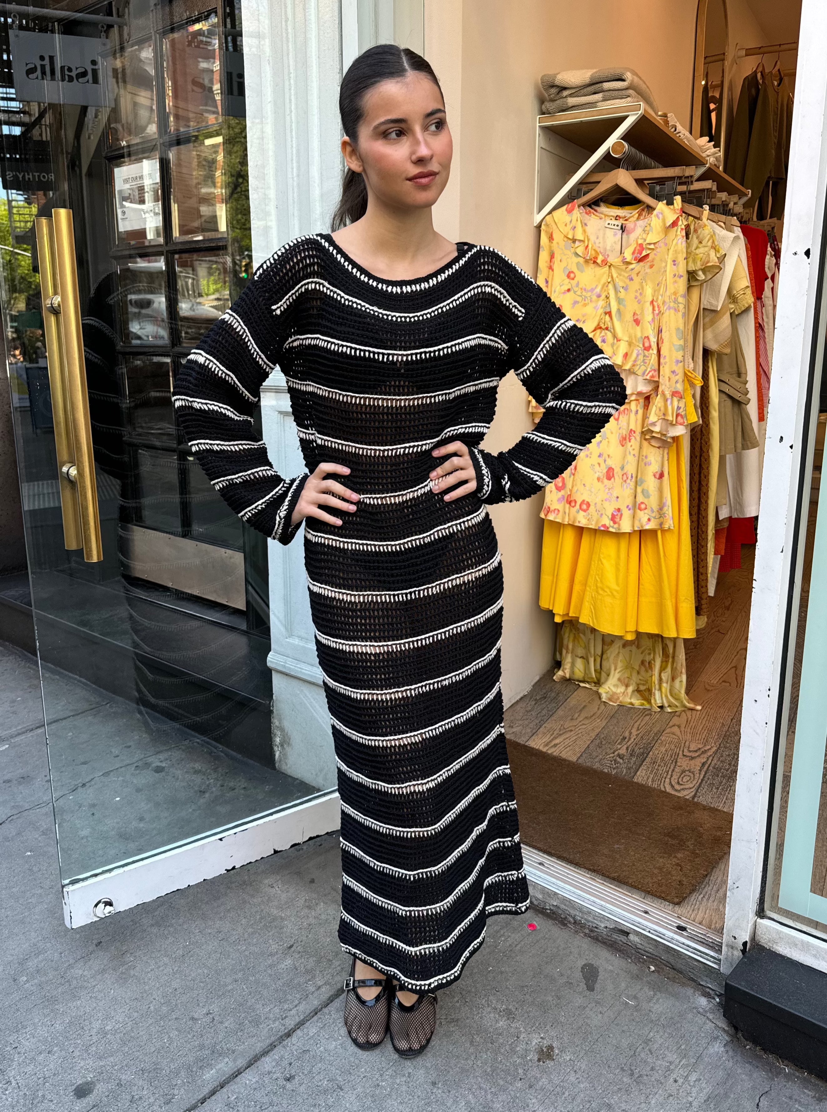 Premium Jesolo Crochet Dress - Black & Off White | Ultimate Summer Style