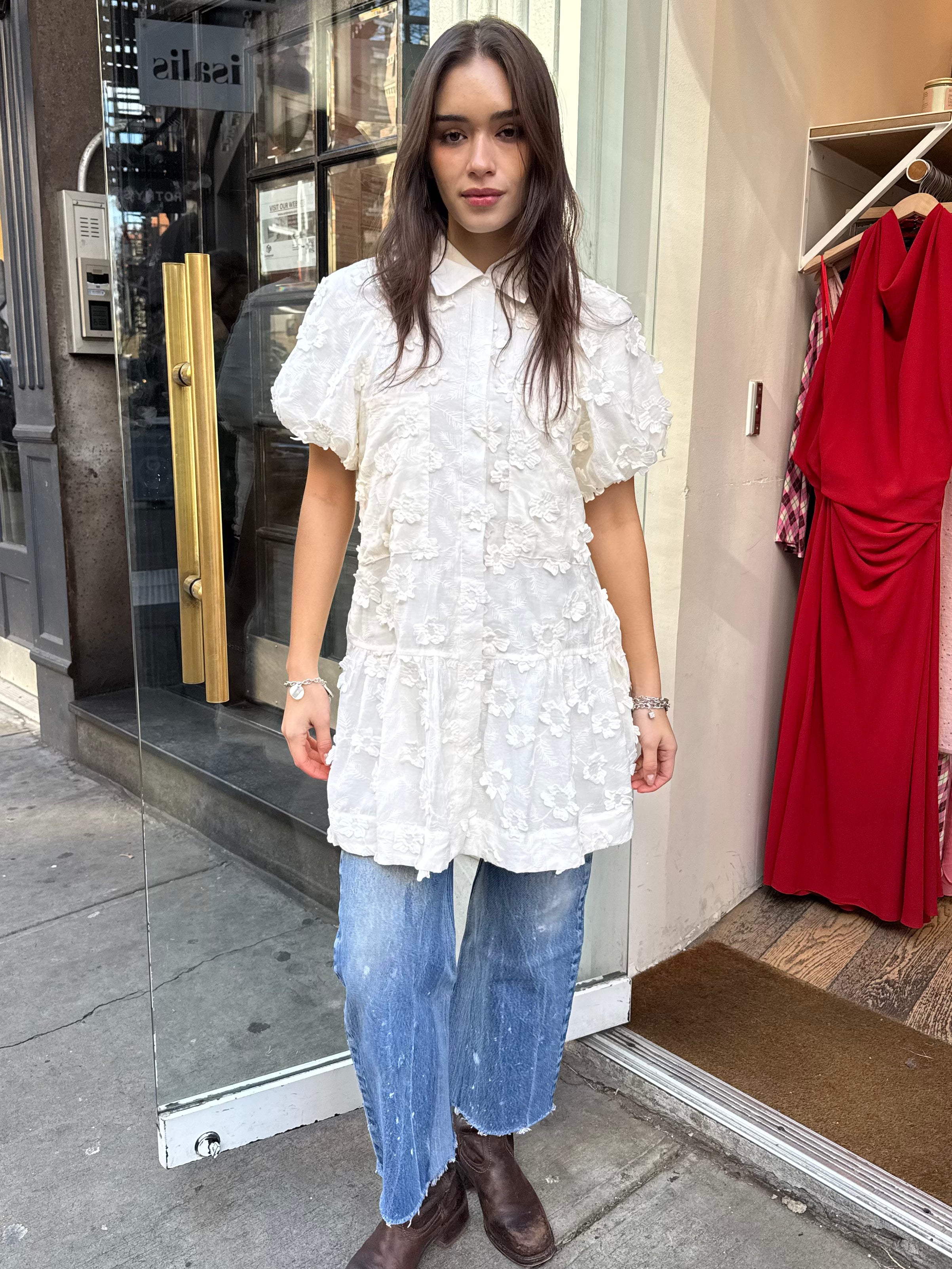 Premium Aihara Cream Dress: Elegance Redefined