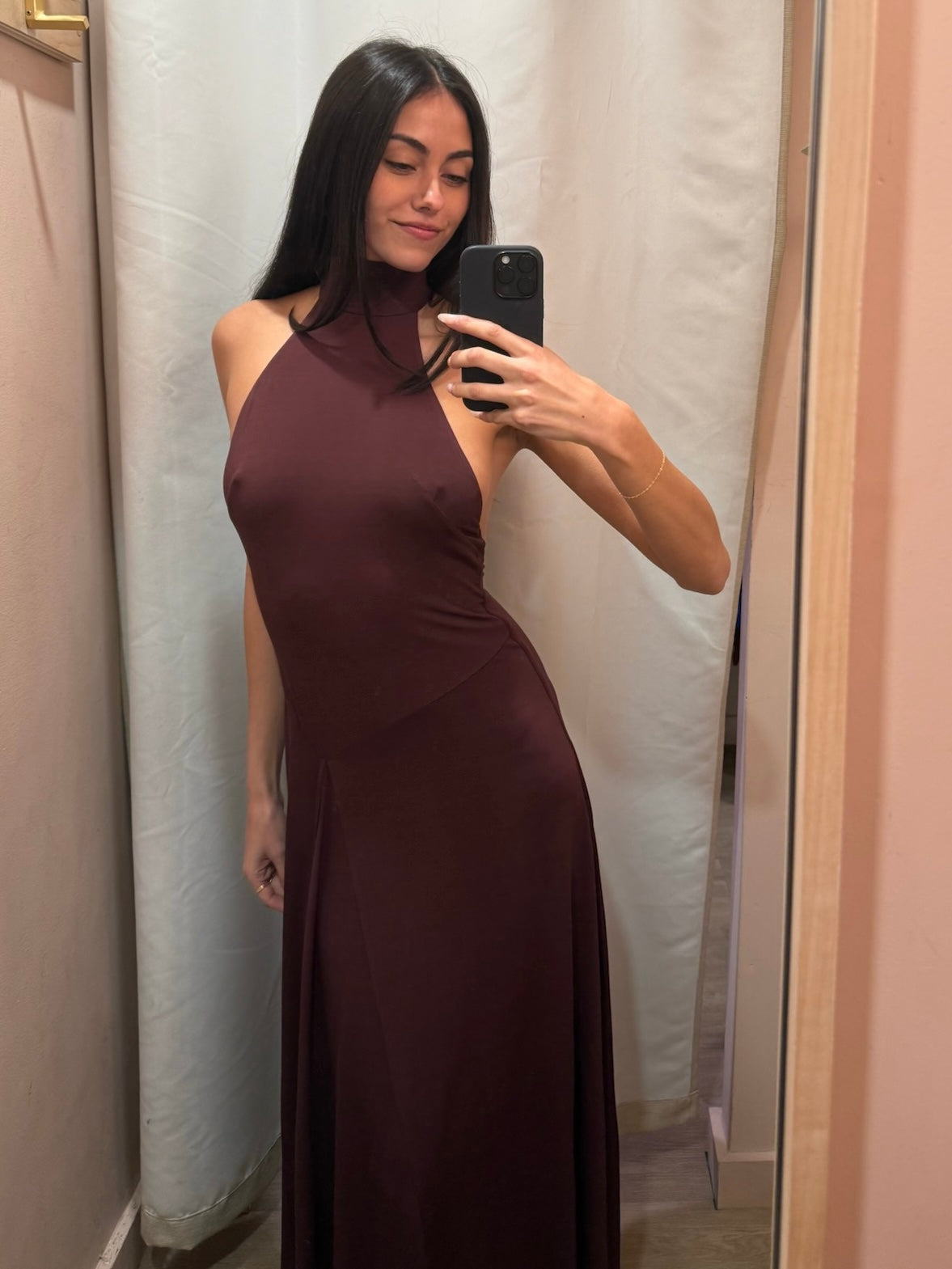 Premium Cassian Racer Dress - Deep Plum Elegance