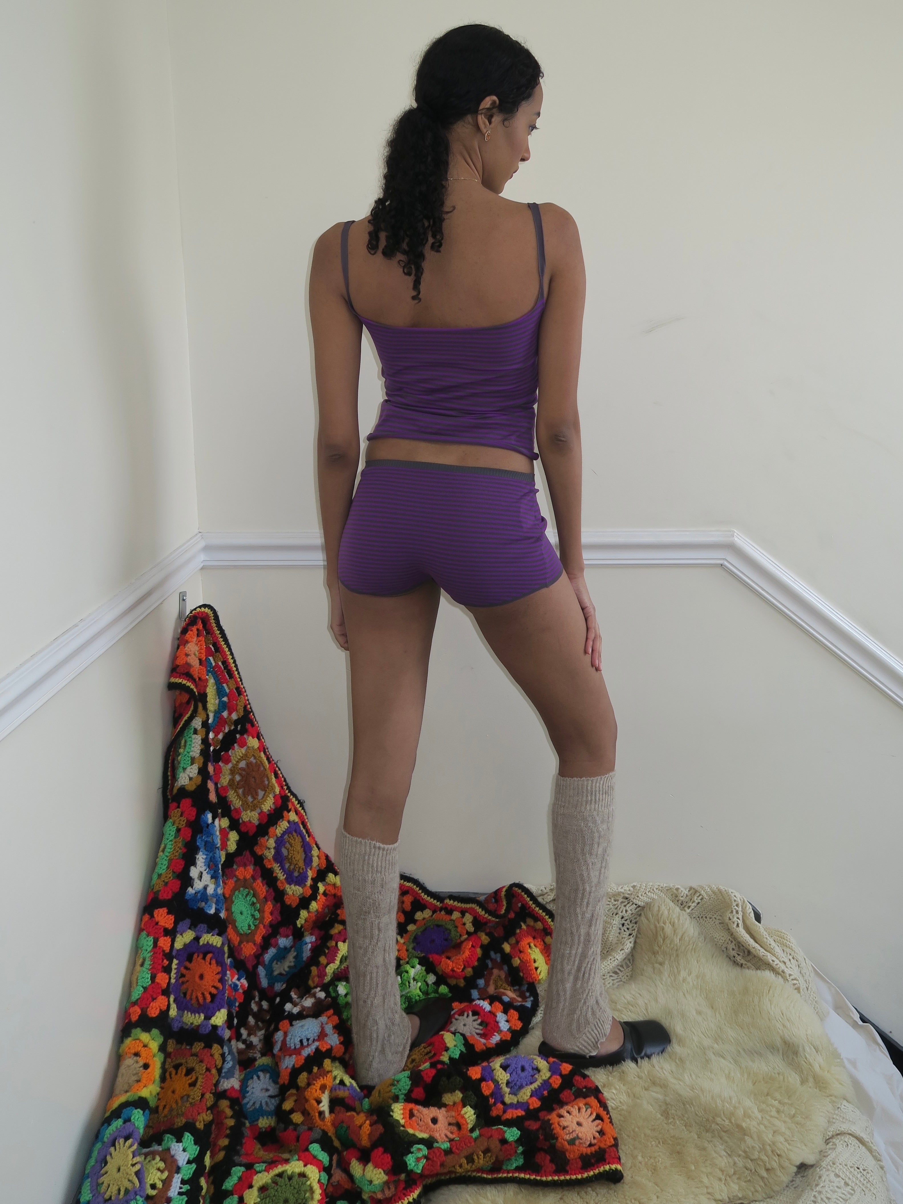 Premium Rene Shorts in Lilac Grey - Ultimate Comfort & Style