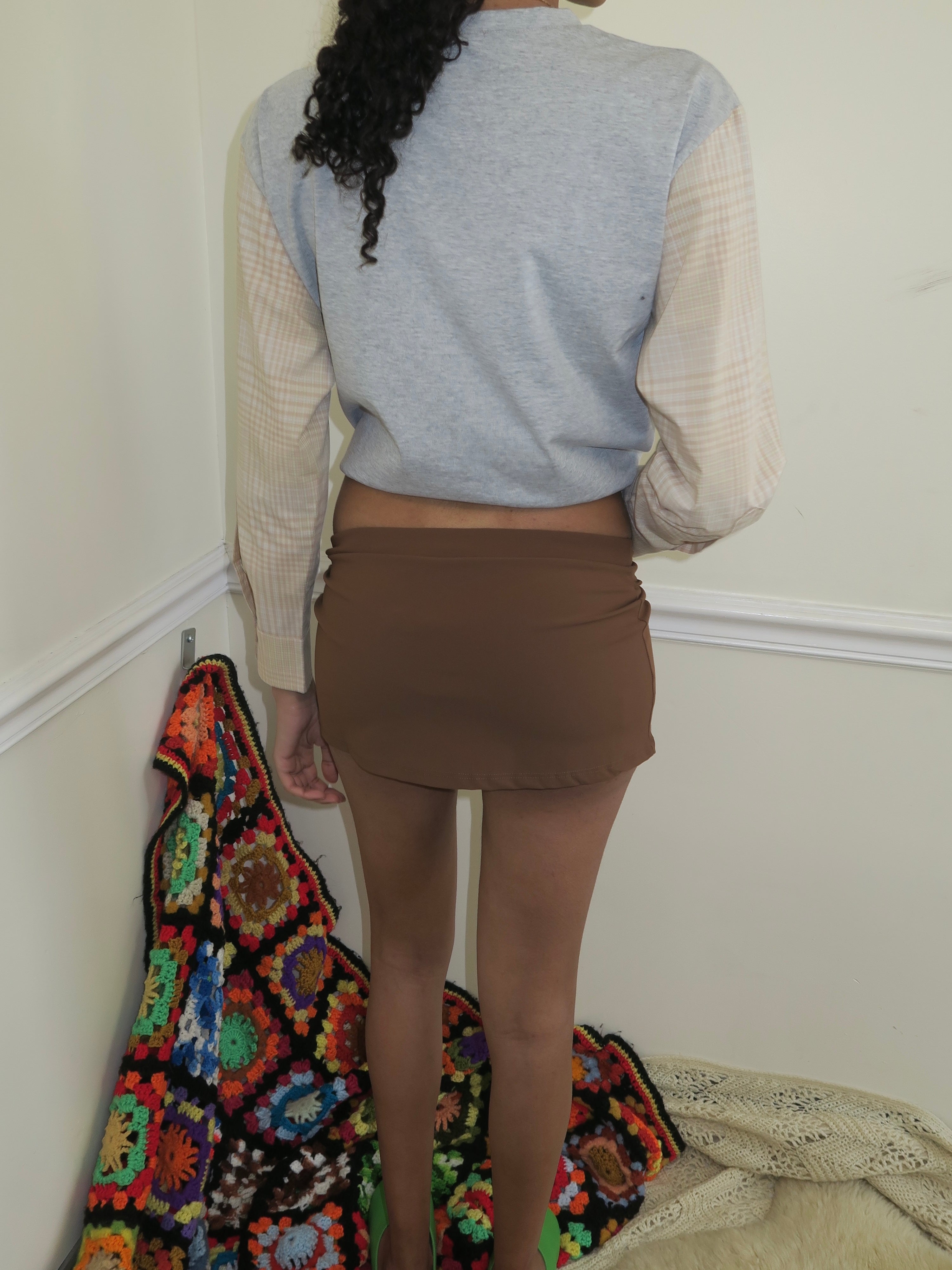 Premium Carolina Mini Skirt in Rich Brown