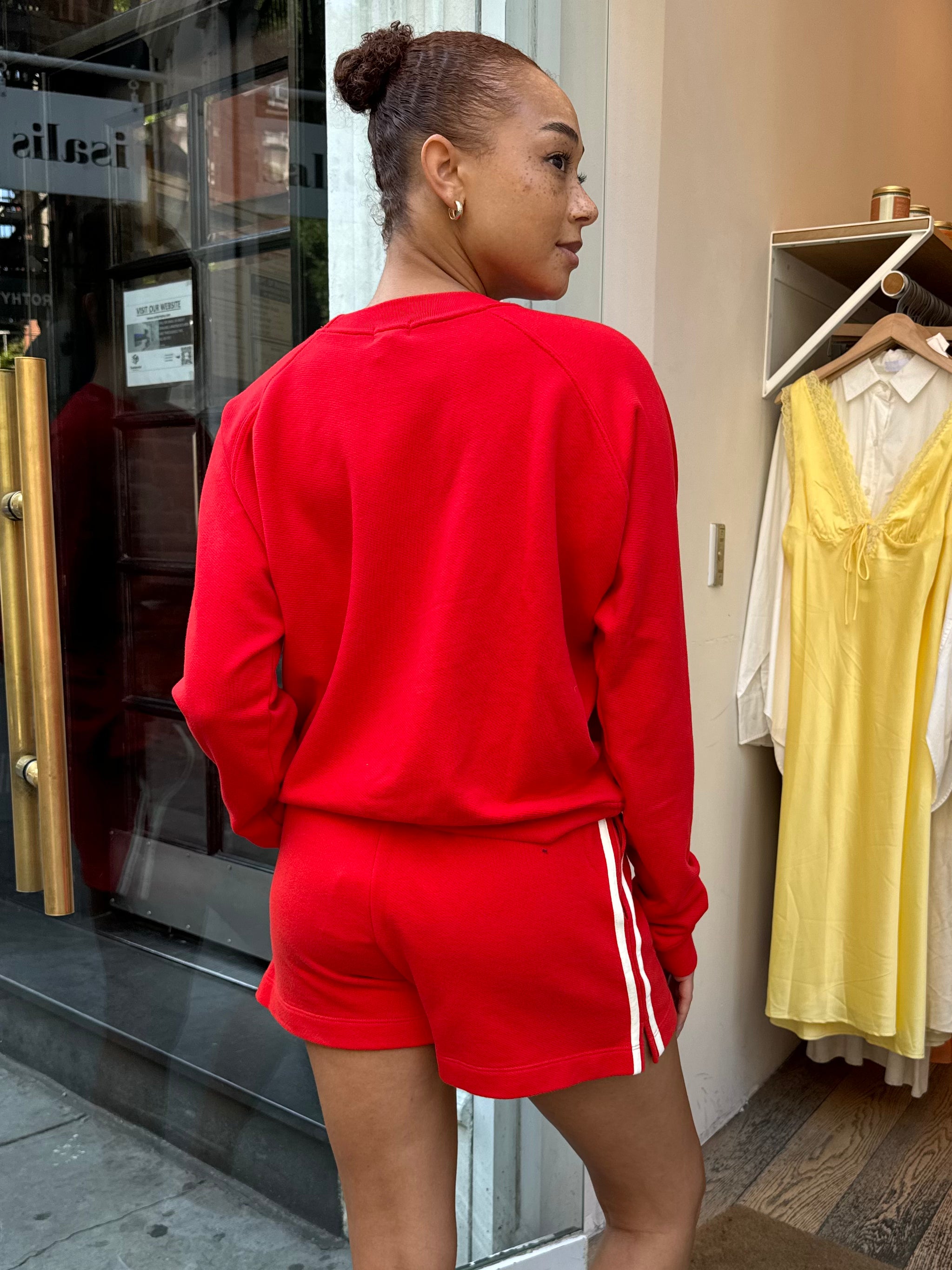 Premium Eco Terry Crewneck - Tomato Red