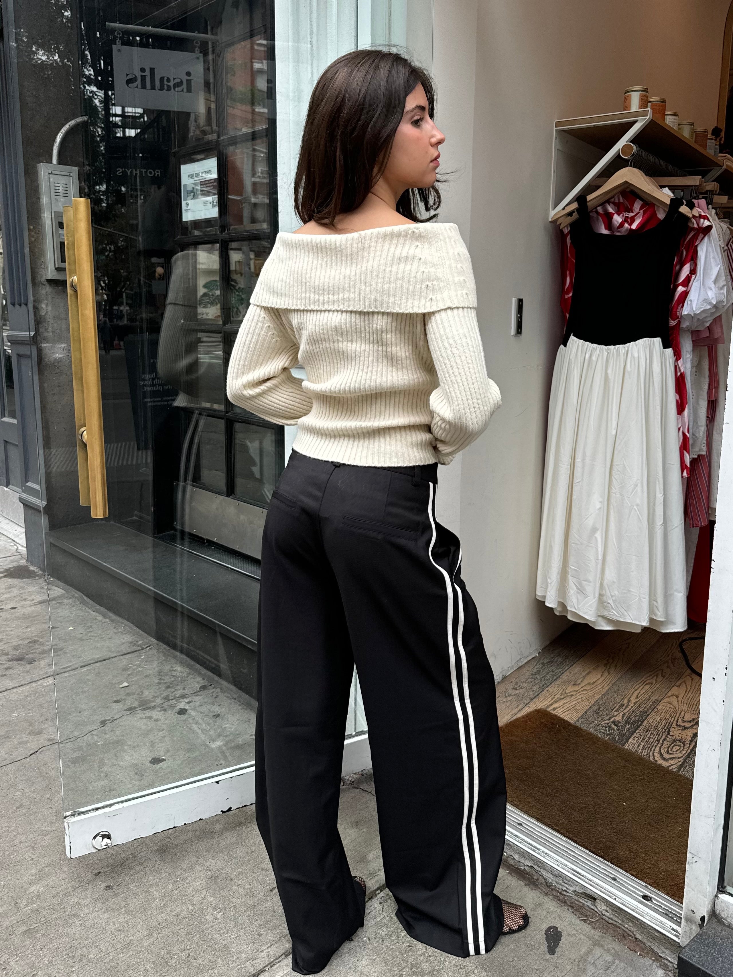 Premium Black Romy Stripe Trousers - Ultimate Style & Comfort