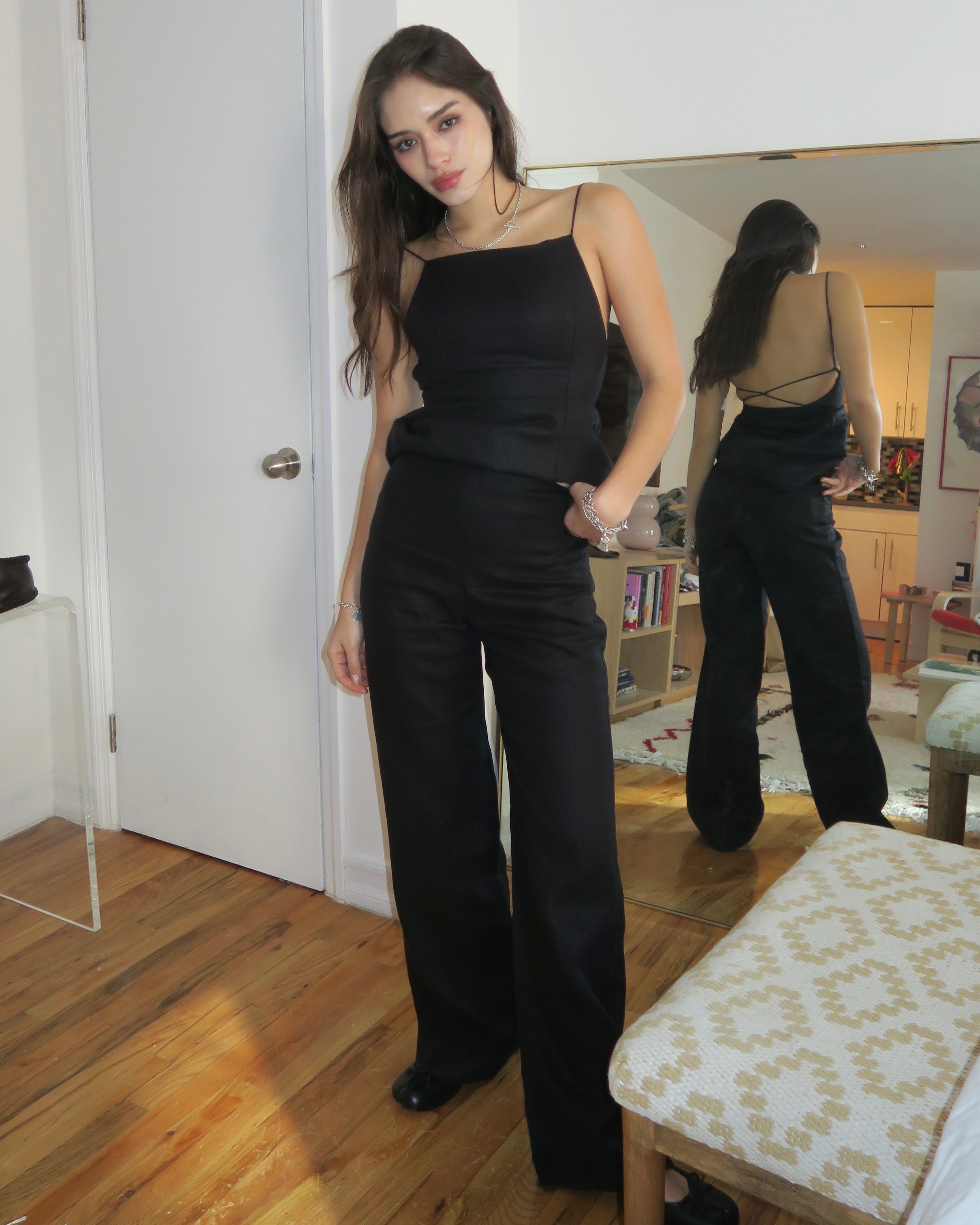 Premium Ilride Black Linen Pant