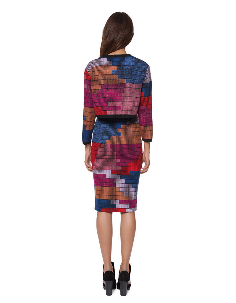 Mara Hoffman Premium Radial Knit Pencil Skirt - Raspberry Fall Essential