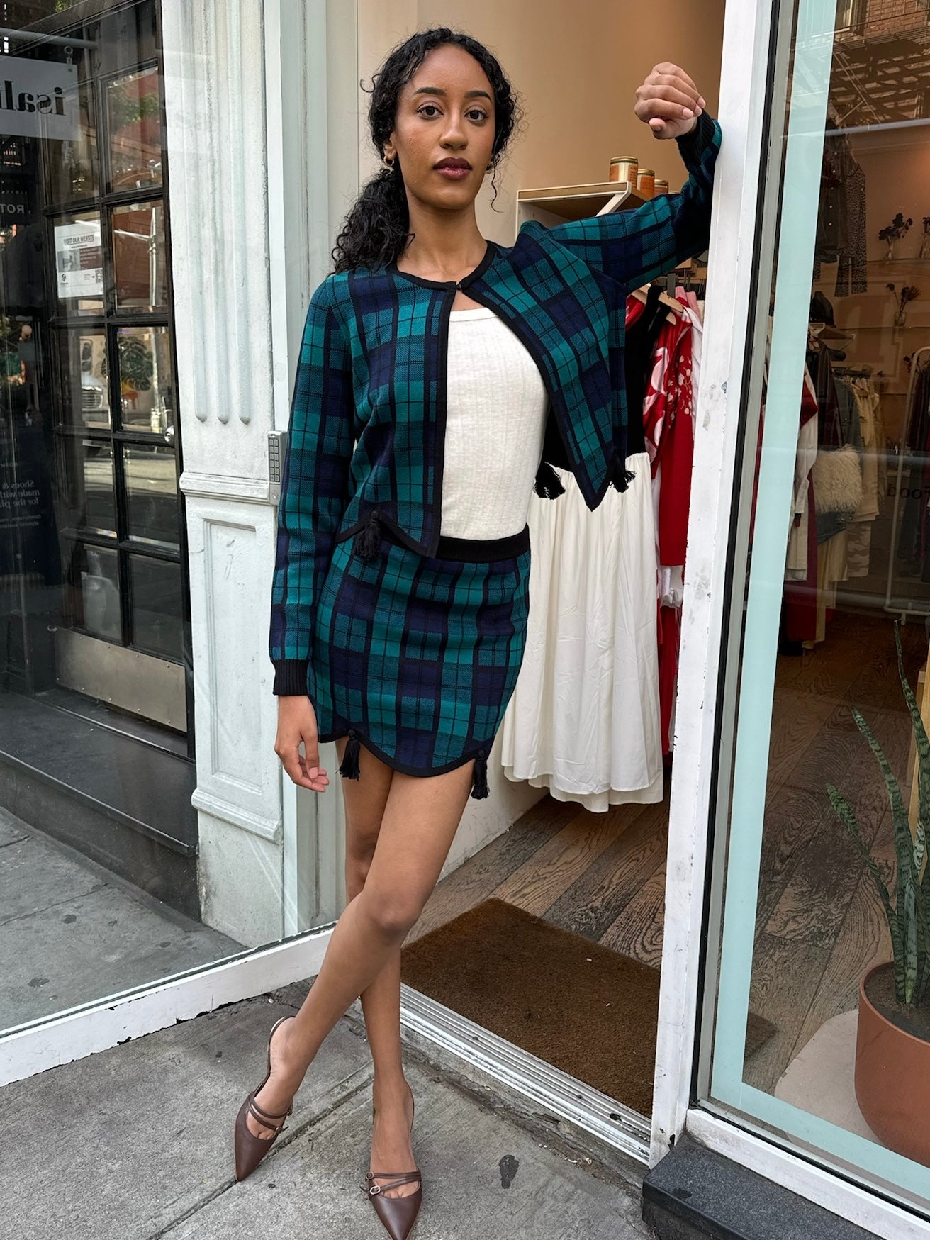 Premium Margaret Knit Skirt - Blackwatch Plaid | Ultimate Style & Comfort