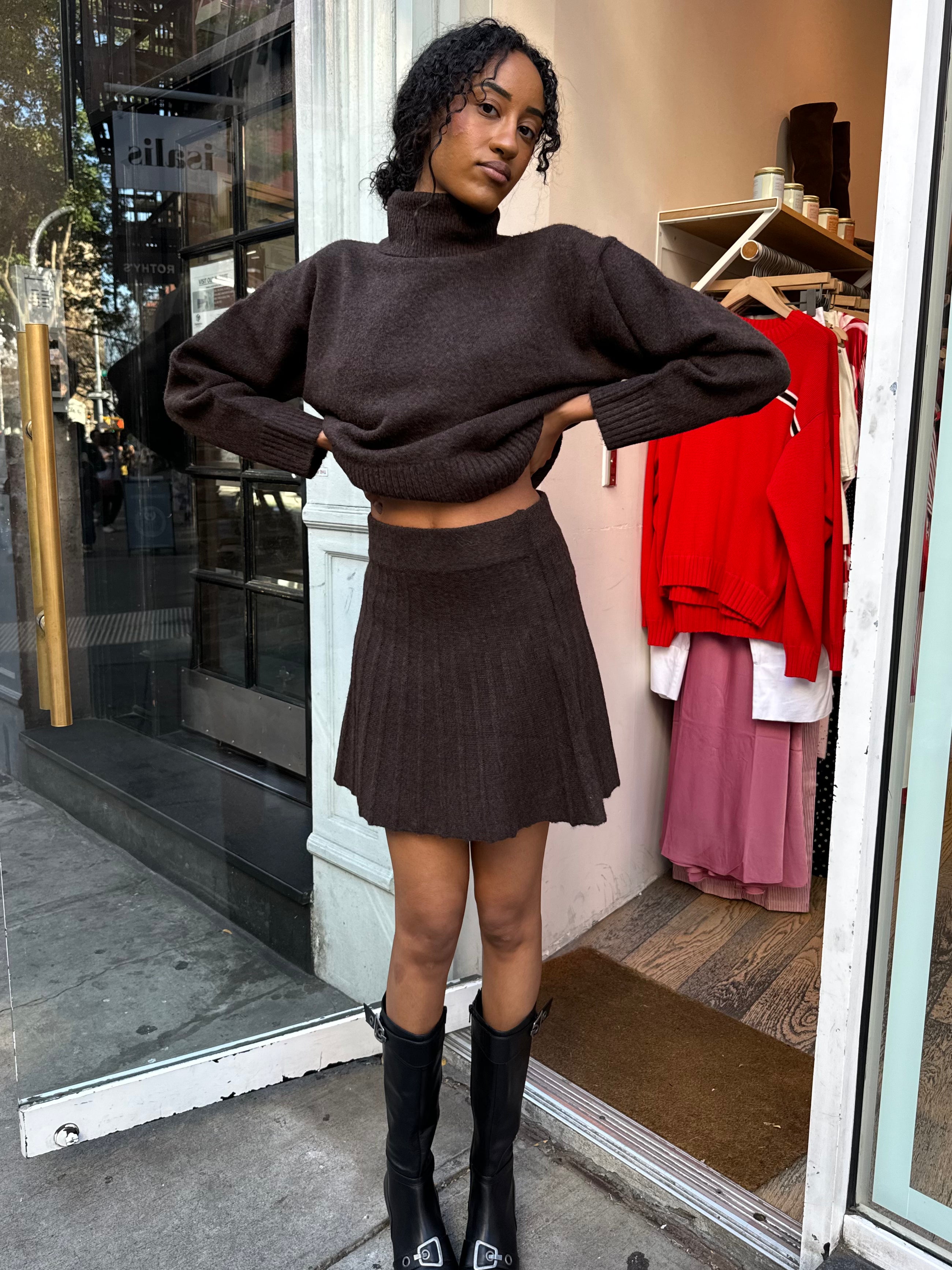 Premium Marceline Skirt in Rich Brown