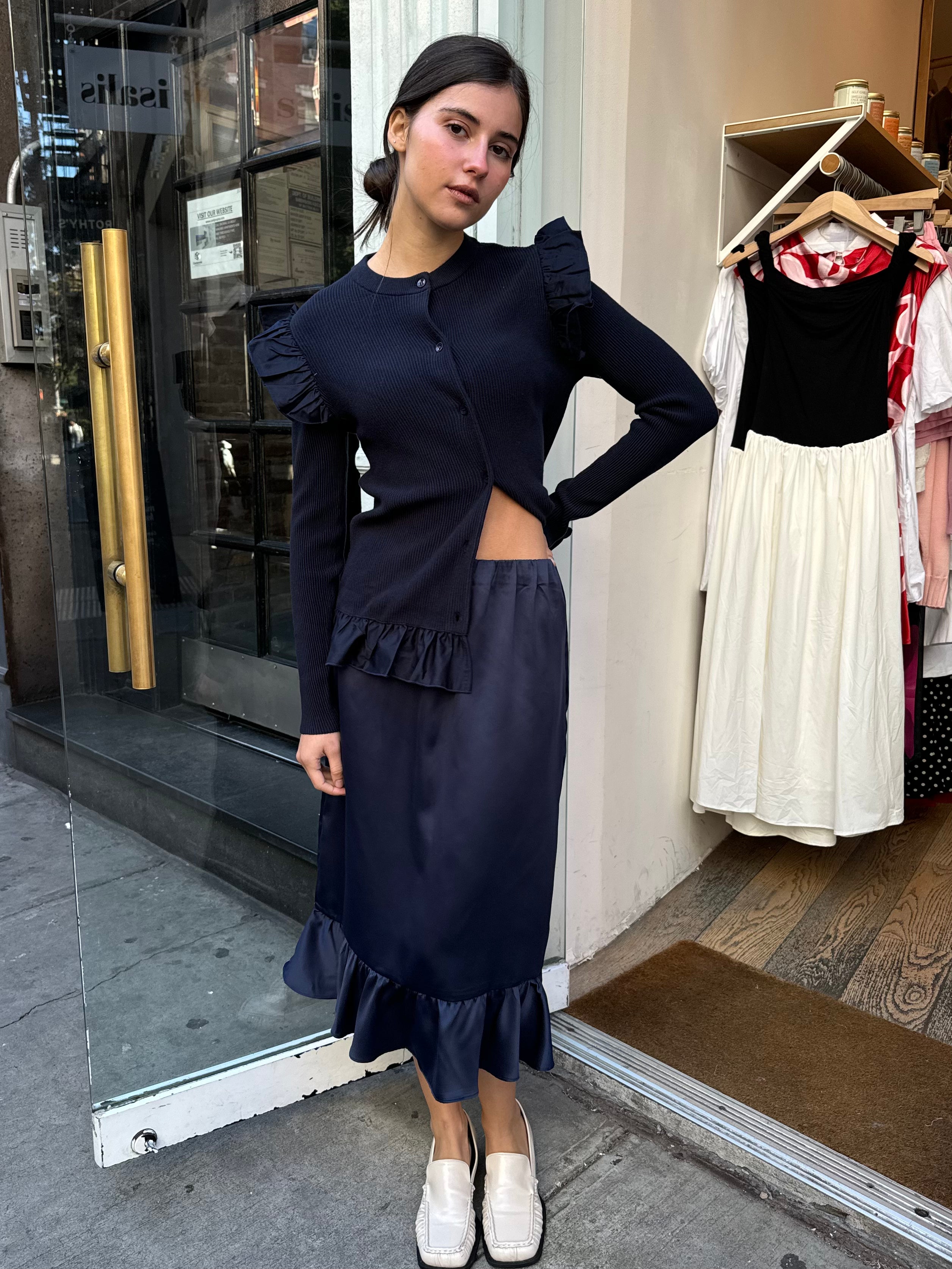 Premium Charlene Skirt in Navy - Upgrade Your Wardrobe