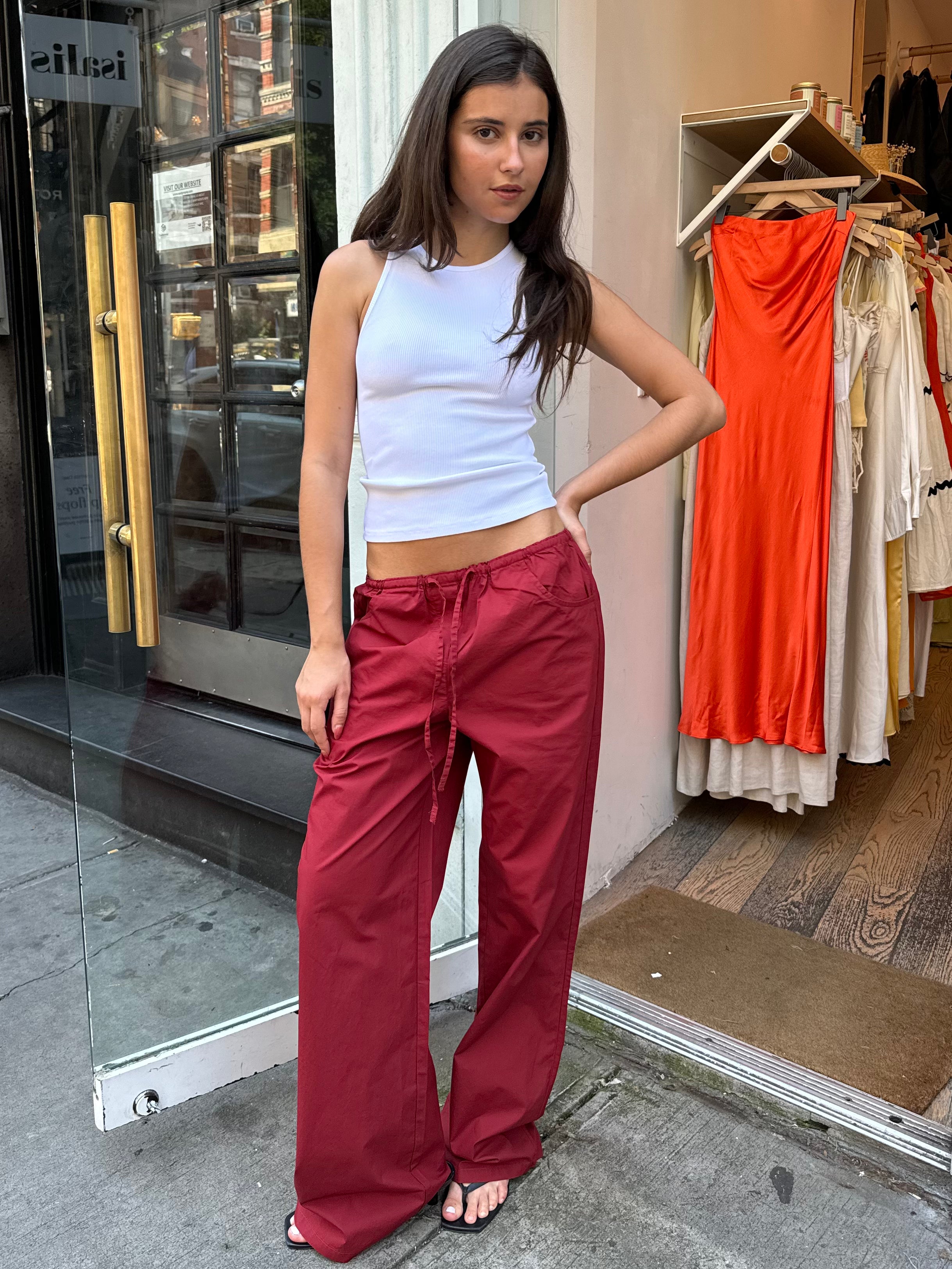 Premium Portal Poplin Pants in Merlot - Ultimate Comfort & Style