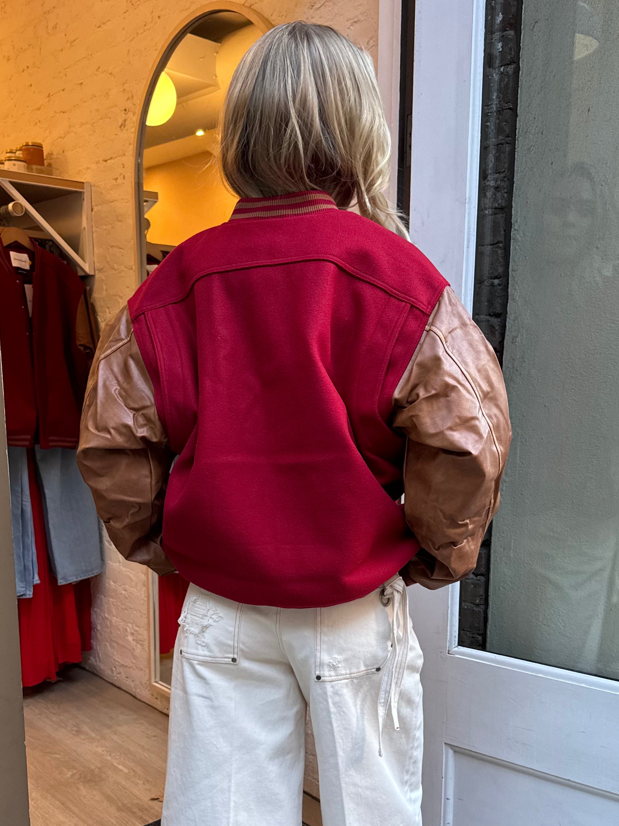 Premium Red Varsity Bomber Jacket - Ultimate Style Upgrade