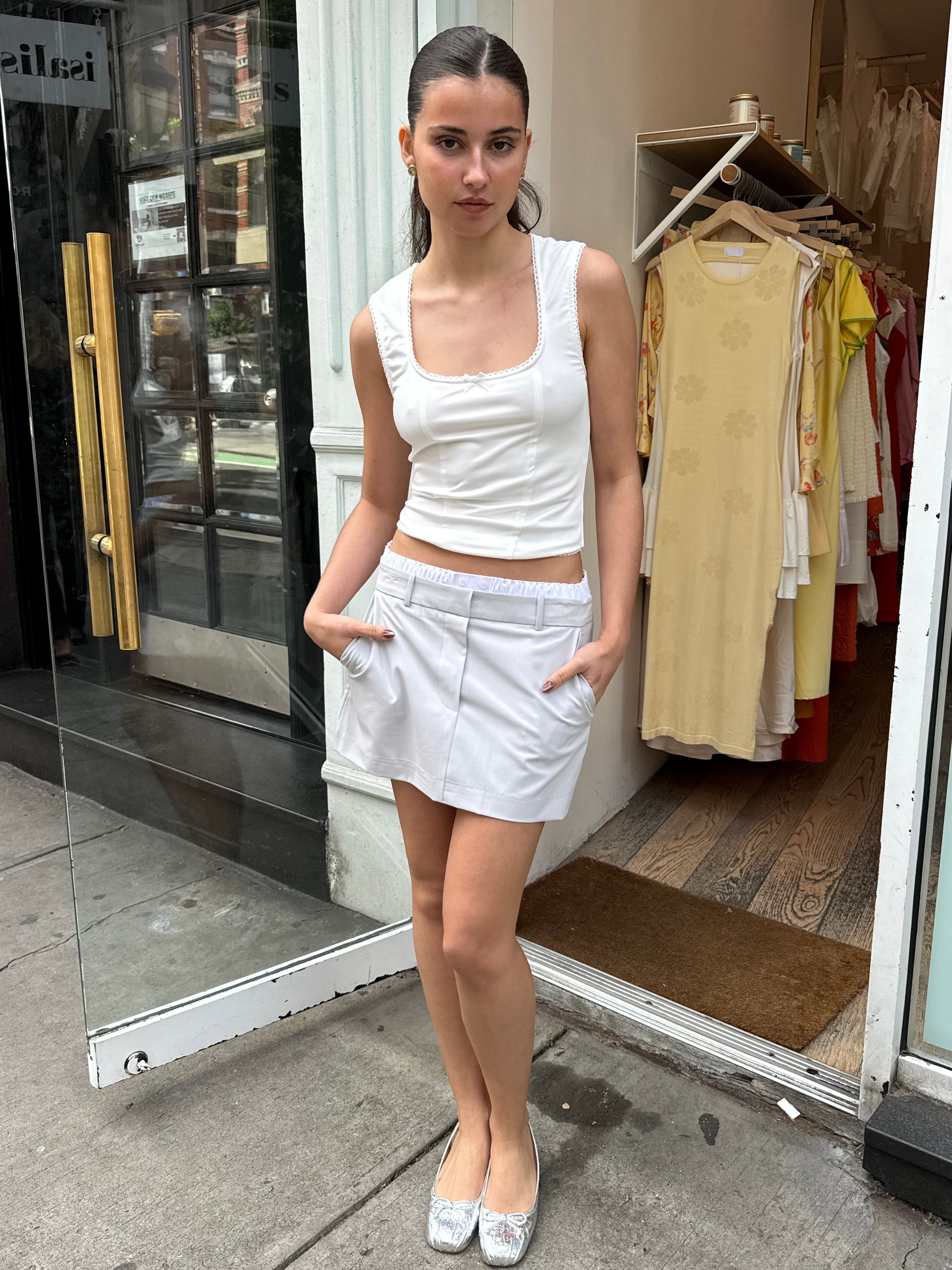 Premium Carlota Mini Skirt in Dove - Ultimate Comfort & Style