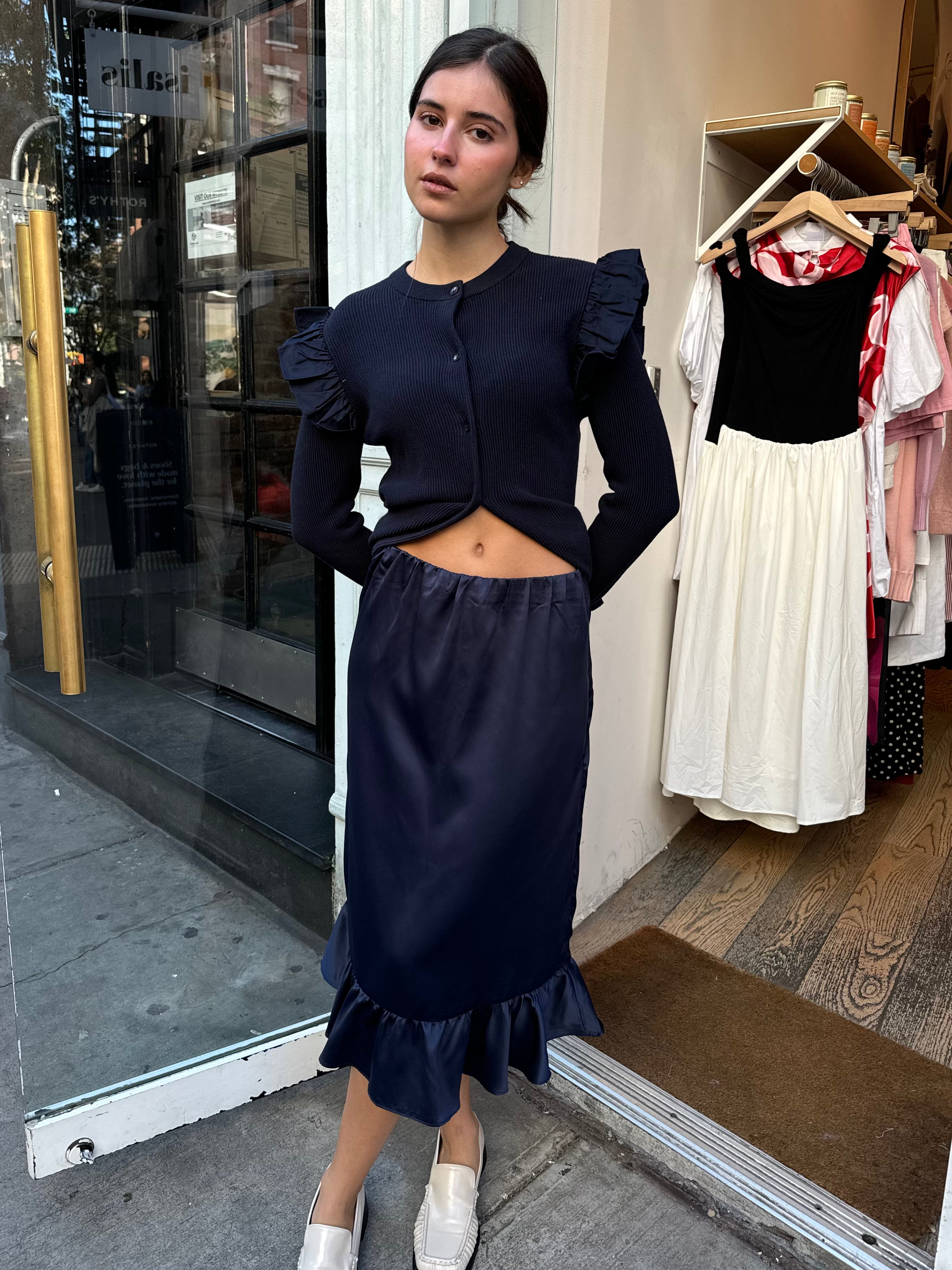Premium Charlene Skirt in Navy - Upgrade Your Wardrobe
