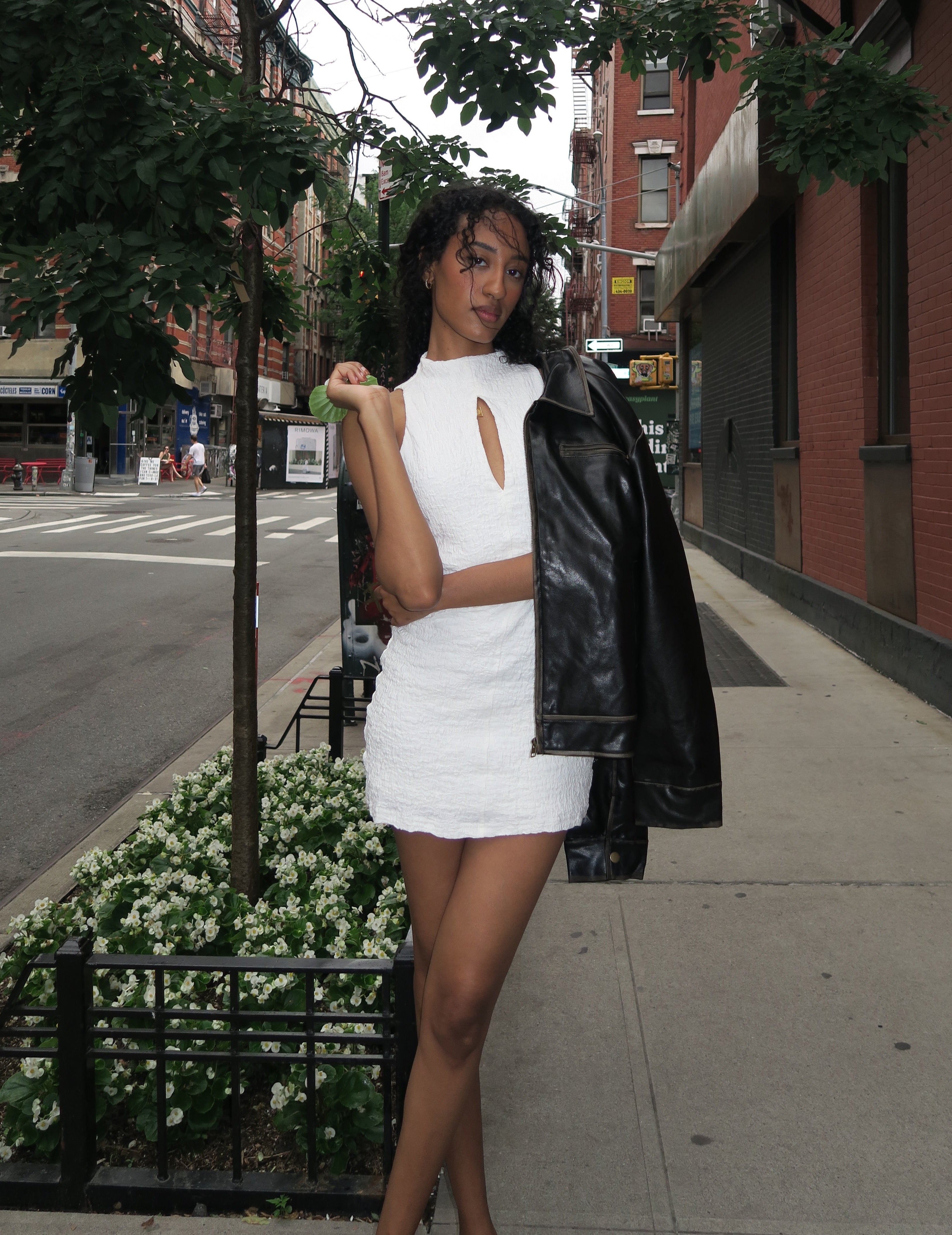 Premium Brielle Mini Dress - Cream Elegance
