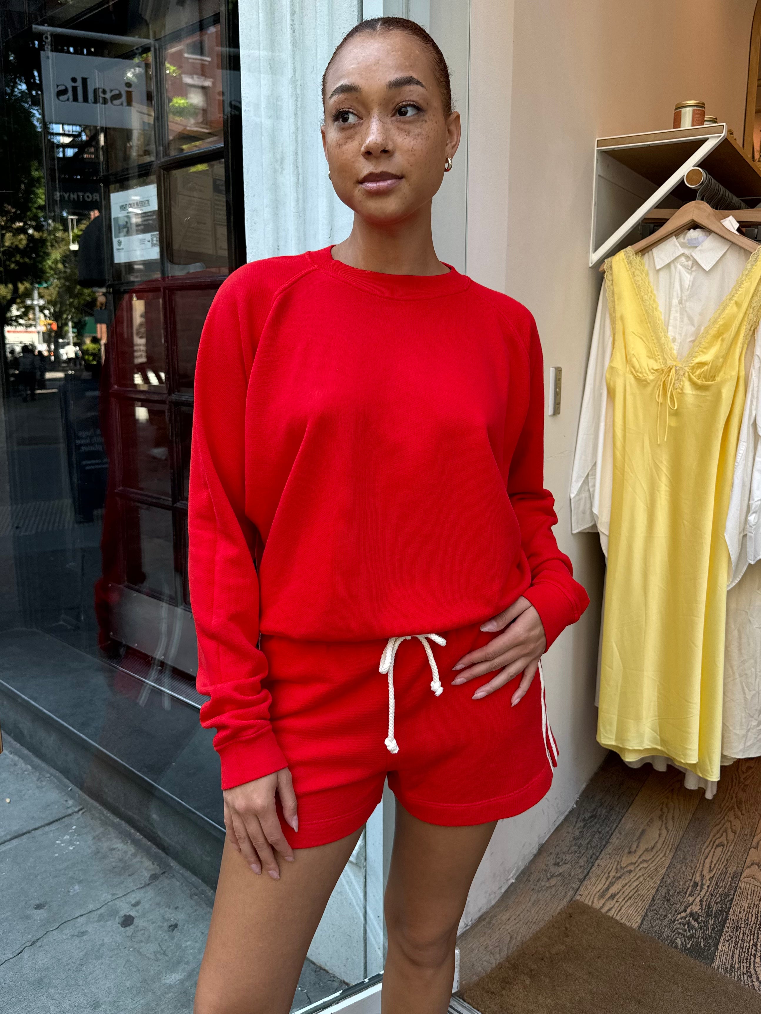 Premium Eco Terry Crewneck - Tomato Red