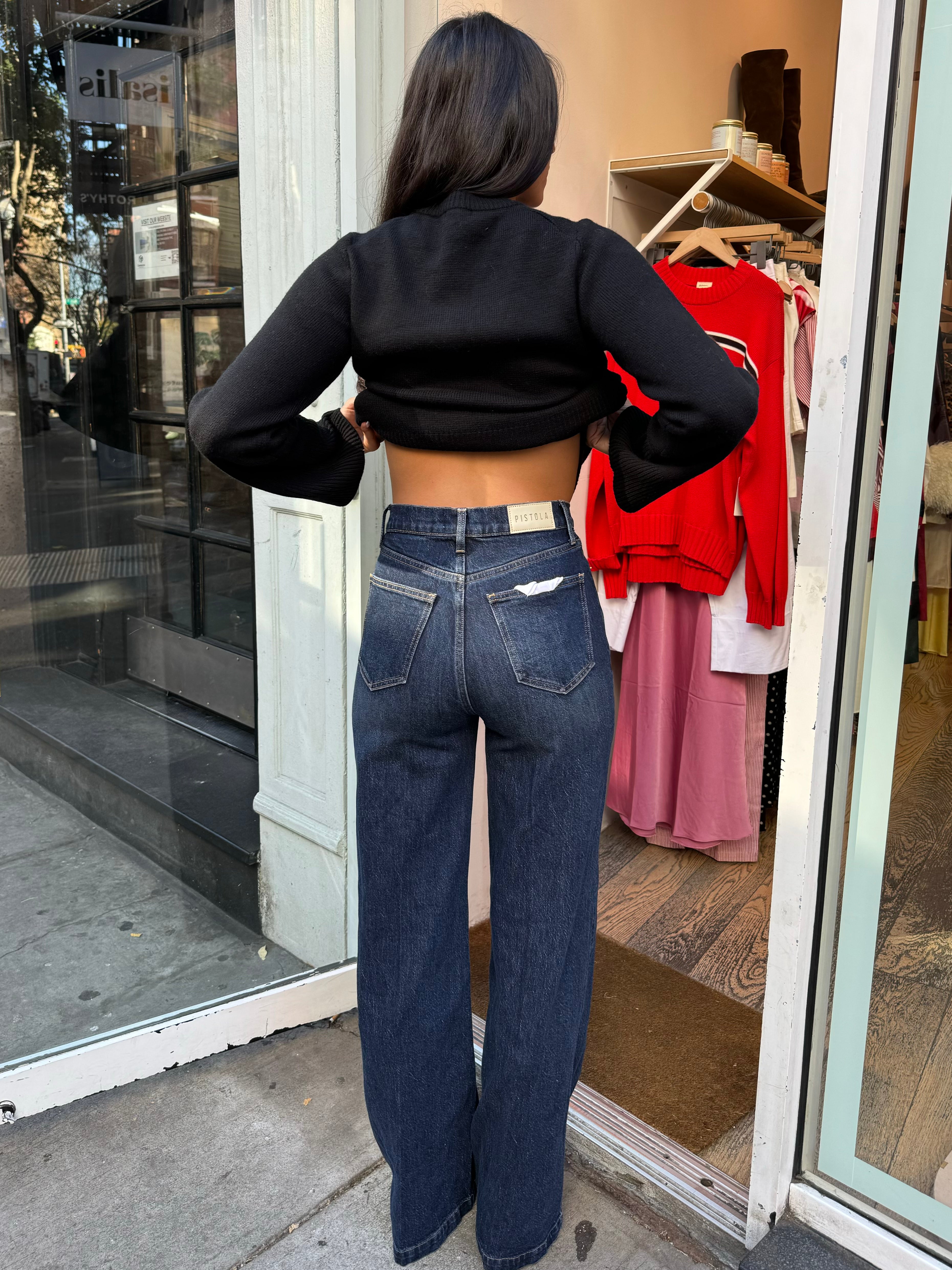 Premium Lana High Rise Wide Leg Jeans in Elevation