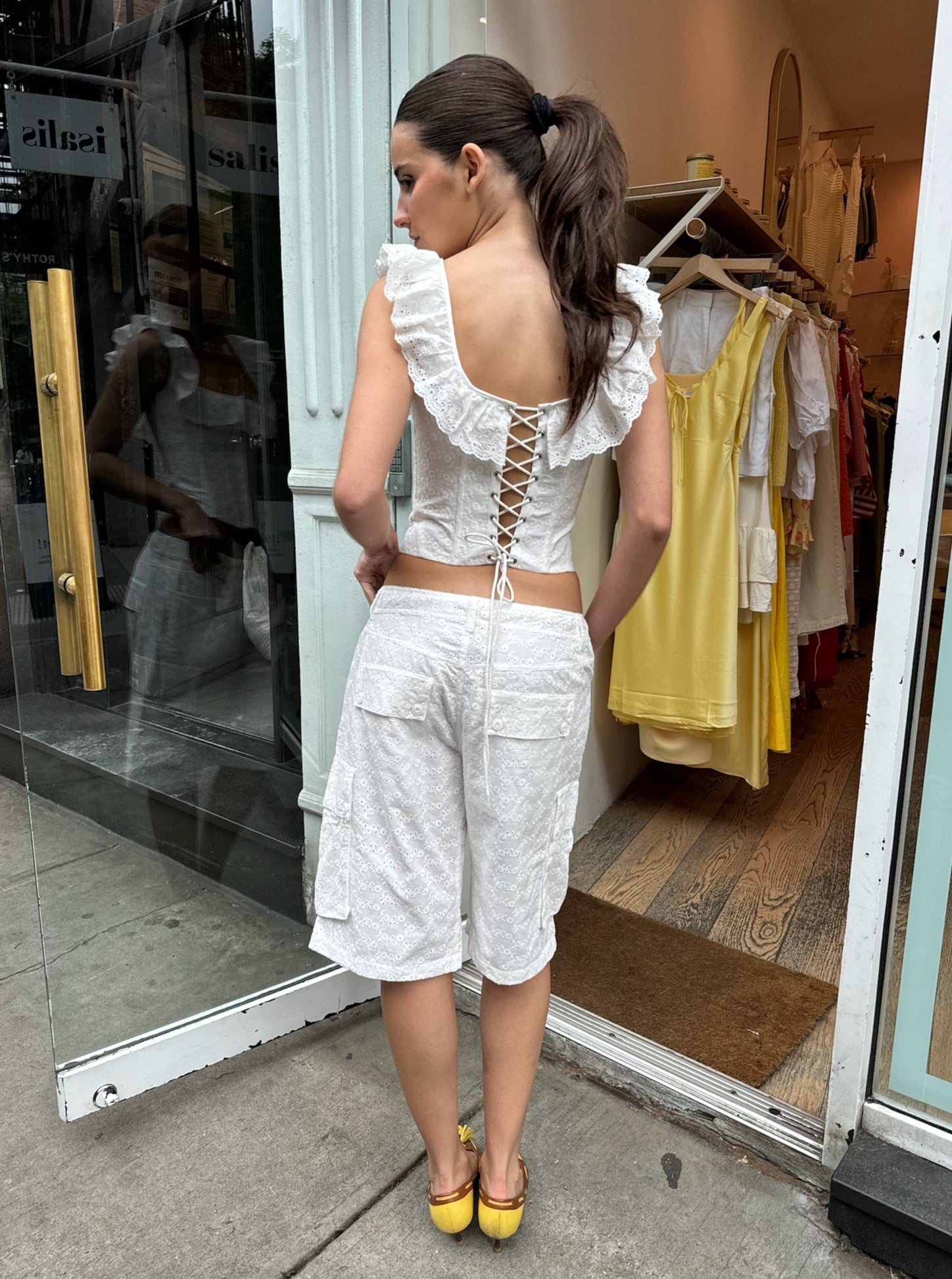 Premium Justina Eyelet Shorts - Ultimate Summer Style in White